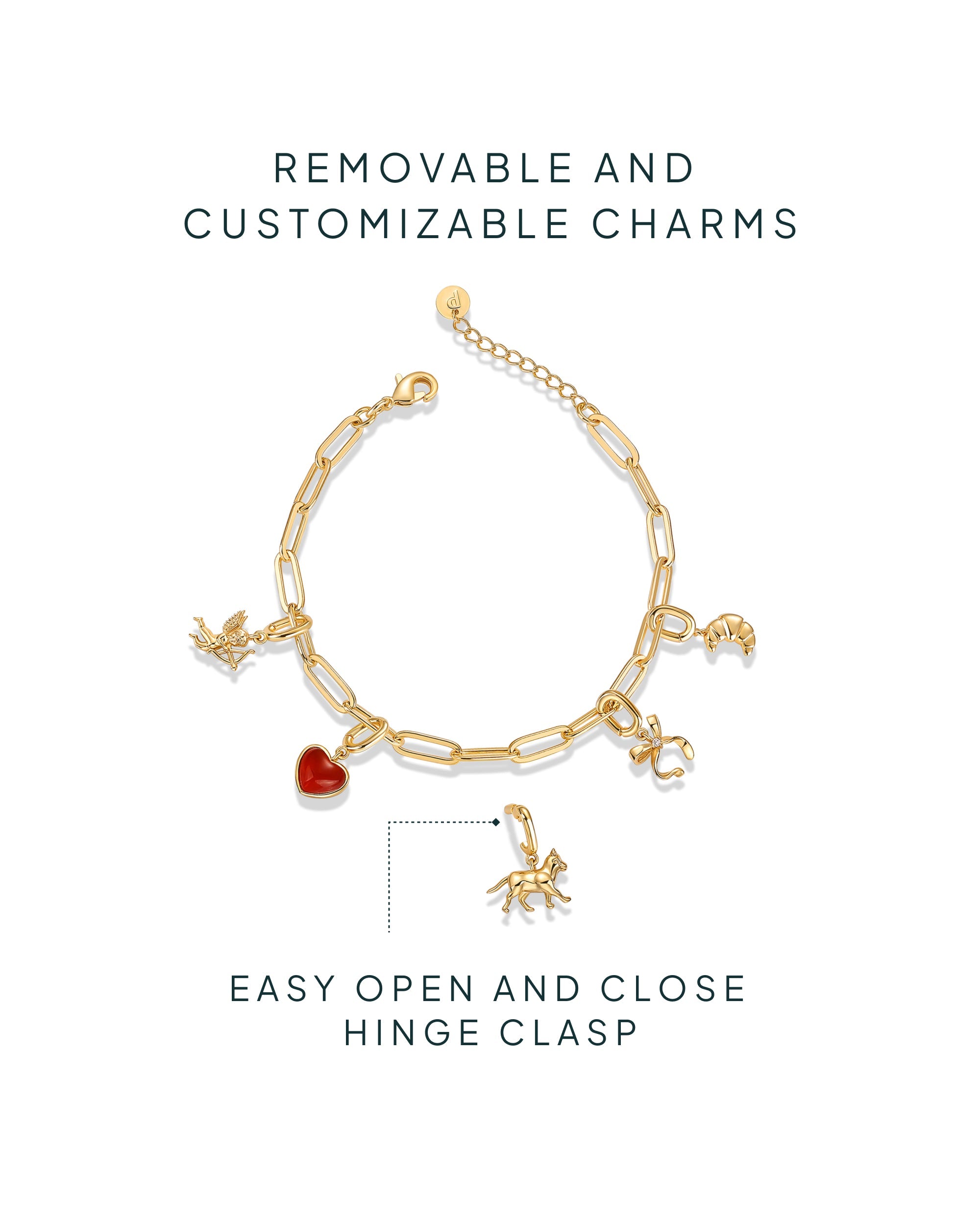 Whimsical Charm Paperclip Bracelet Set