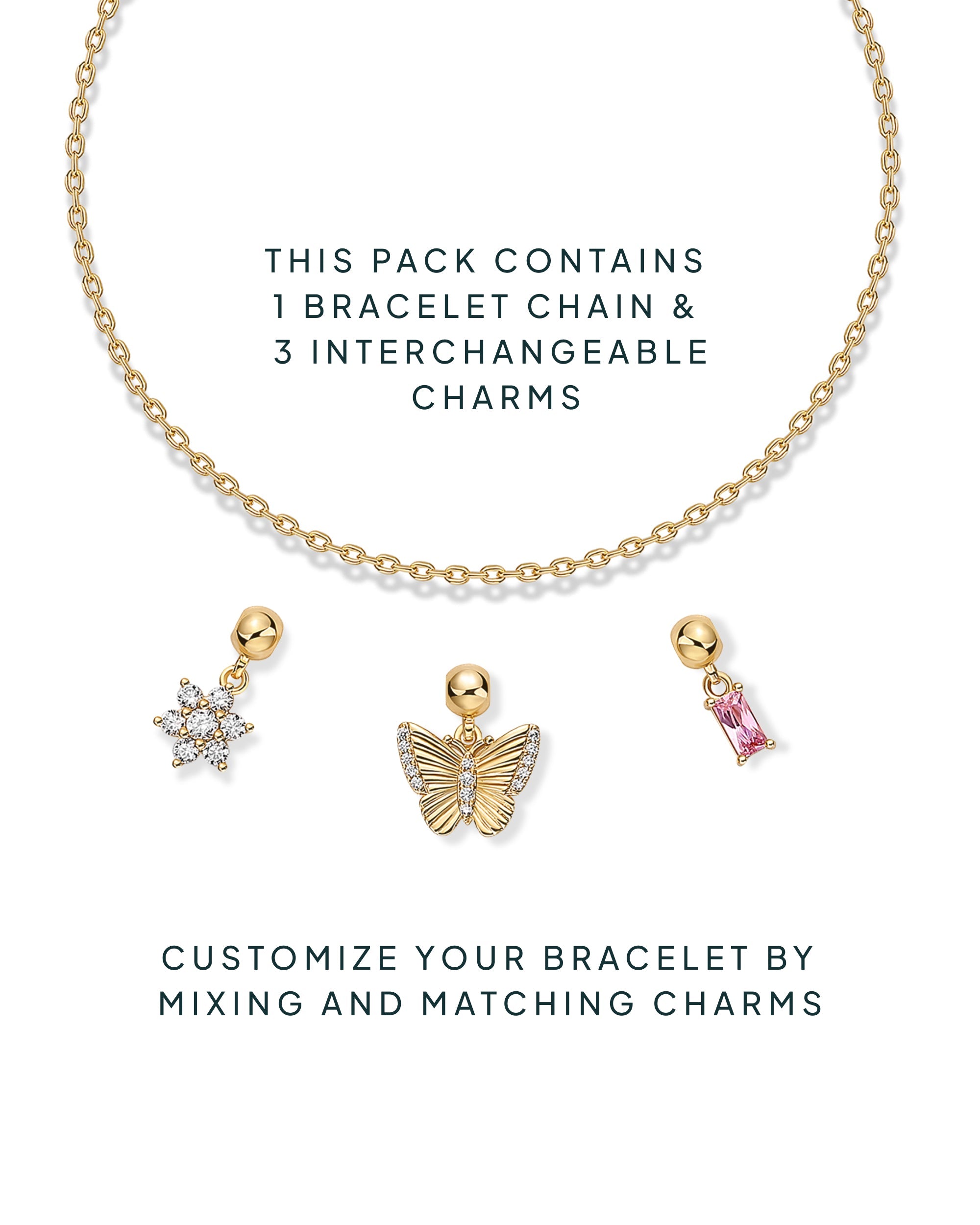 Bloom & Shine Sliding Charm Bracelet Set