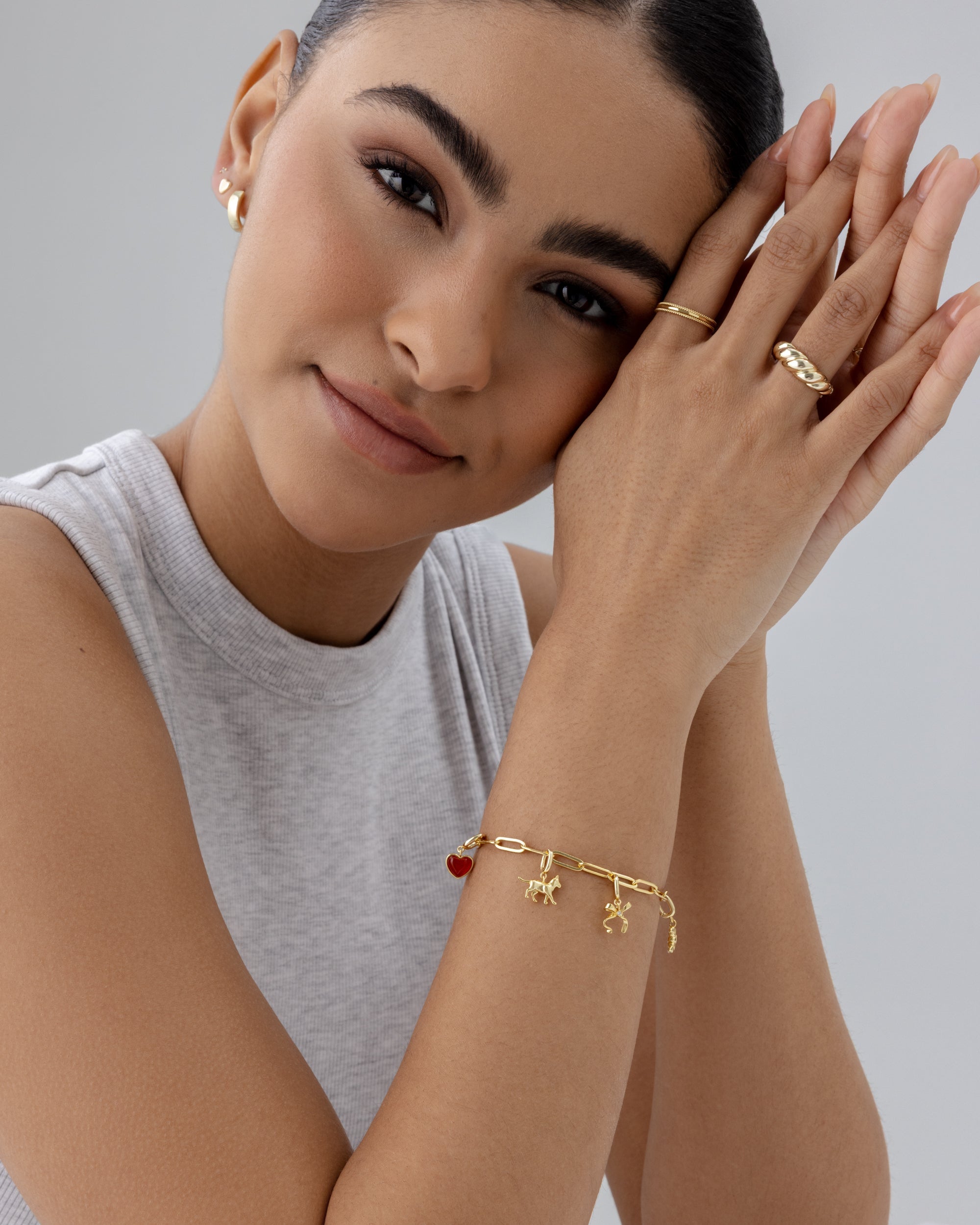 Whimsical Charm Paperclip Bracelet Set