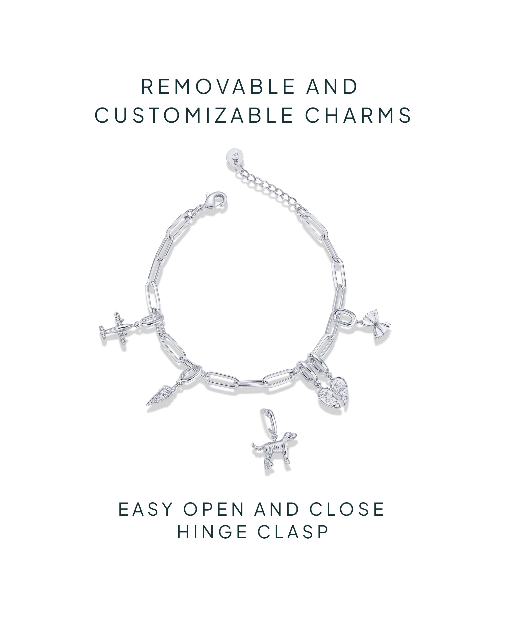 Cherished Connections Charm Paperclip Bracelet Set