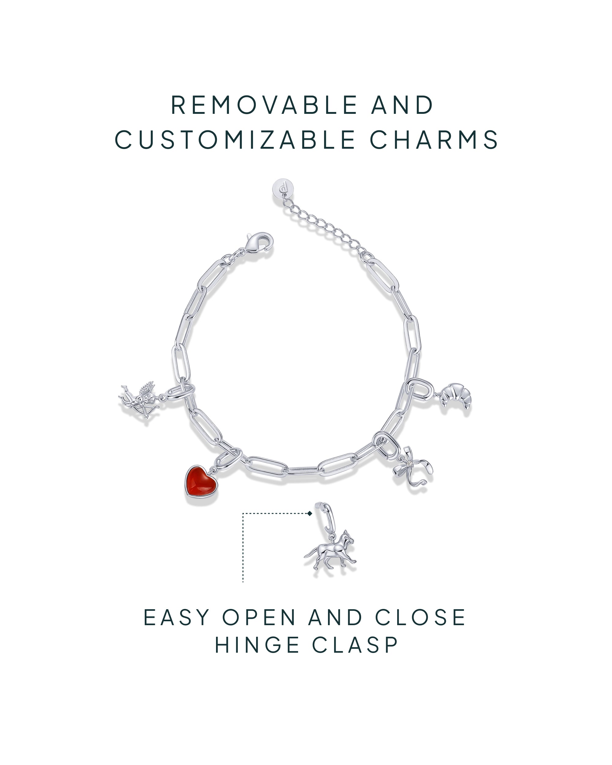 Whimsical Charm Paperclip Bracelet Set