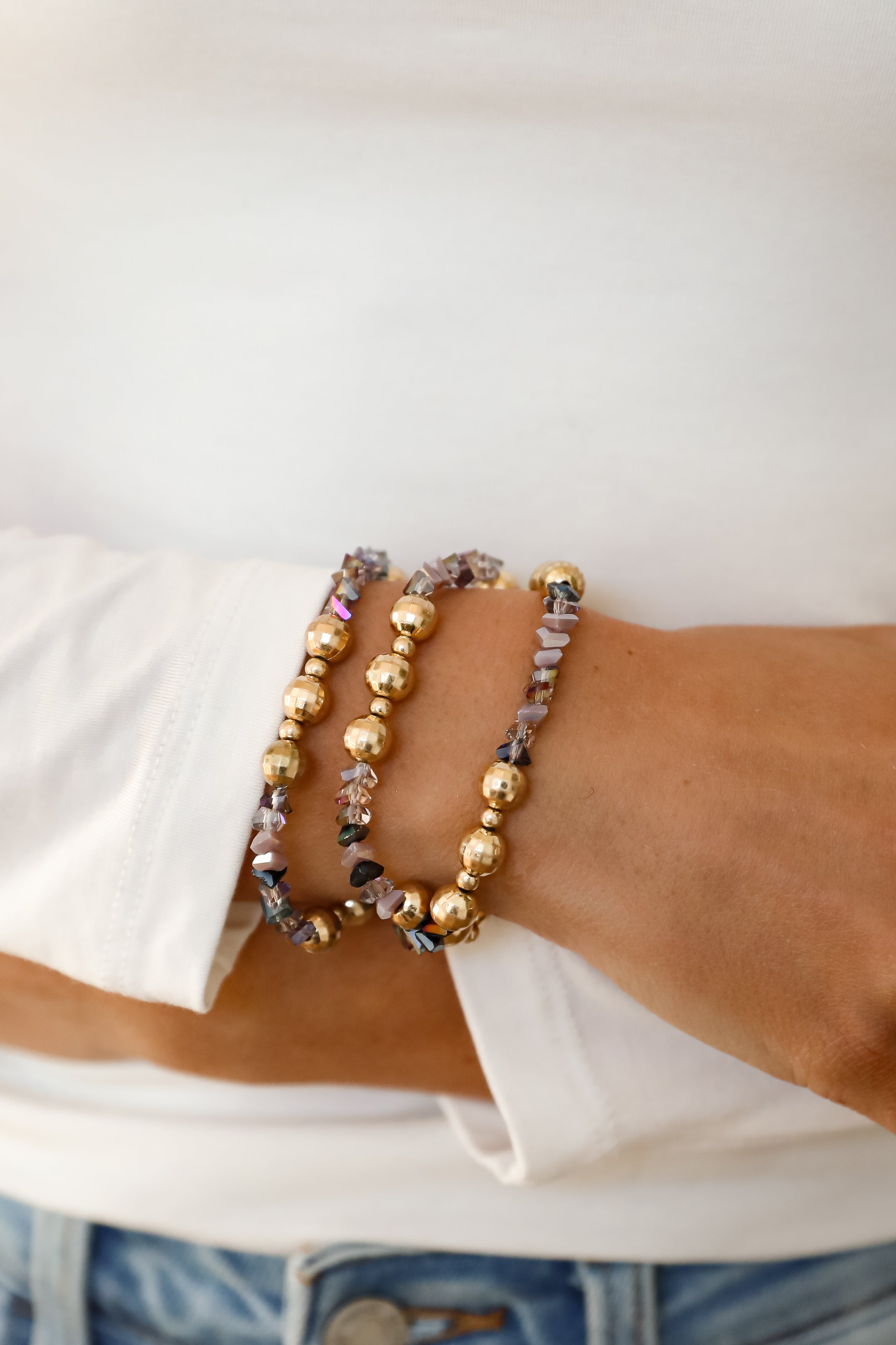 FINAL SALE - Alisha Gold Beaded Bracelet Set