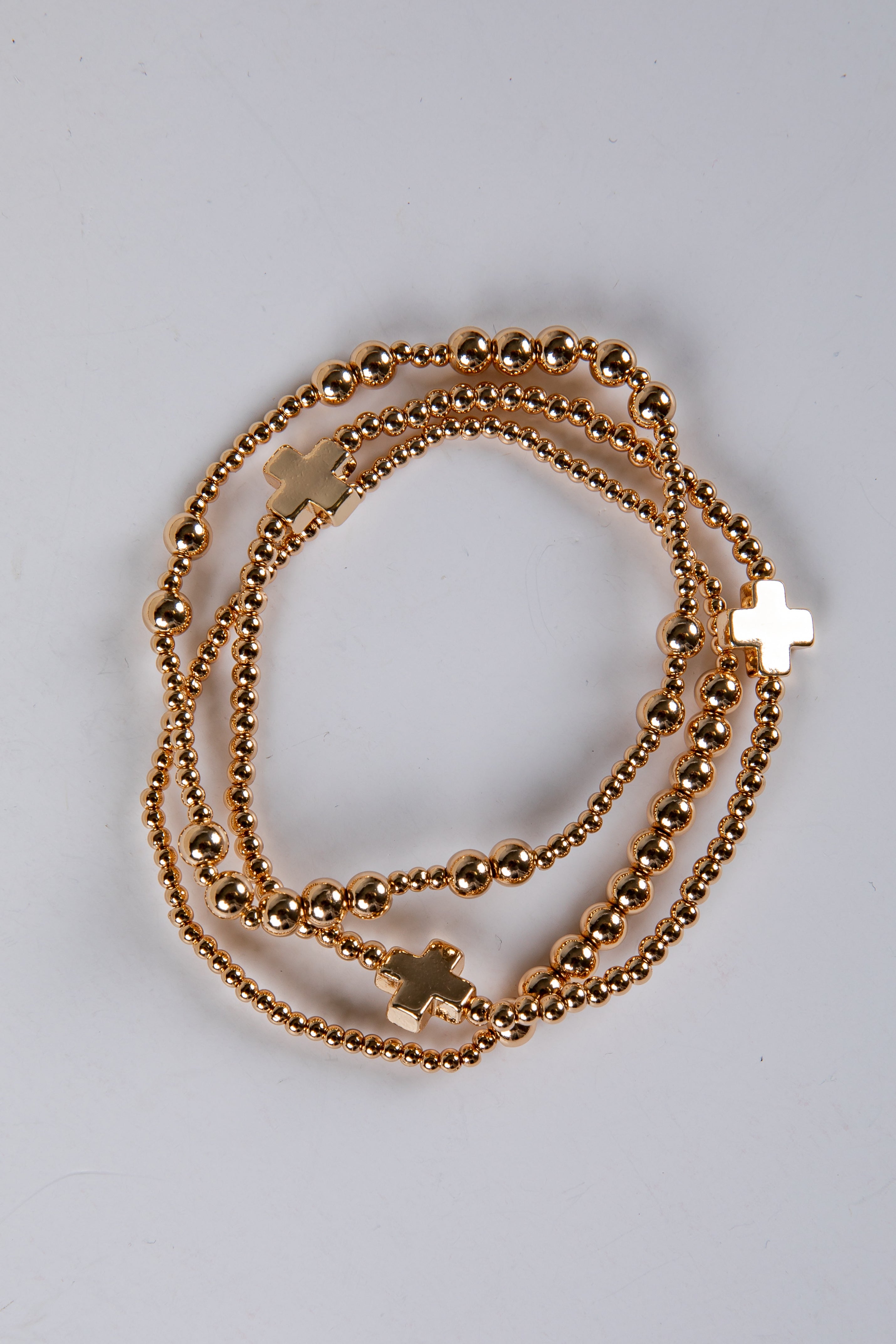 Brianna Gold Beaded Bracelet Set