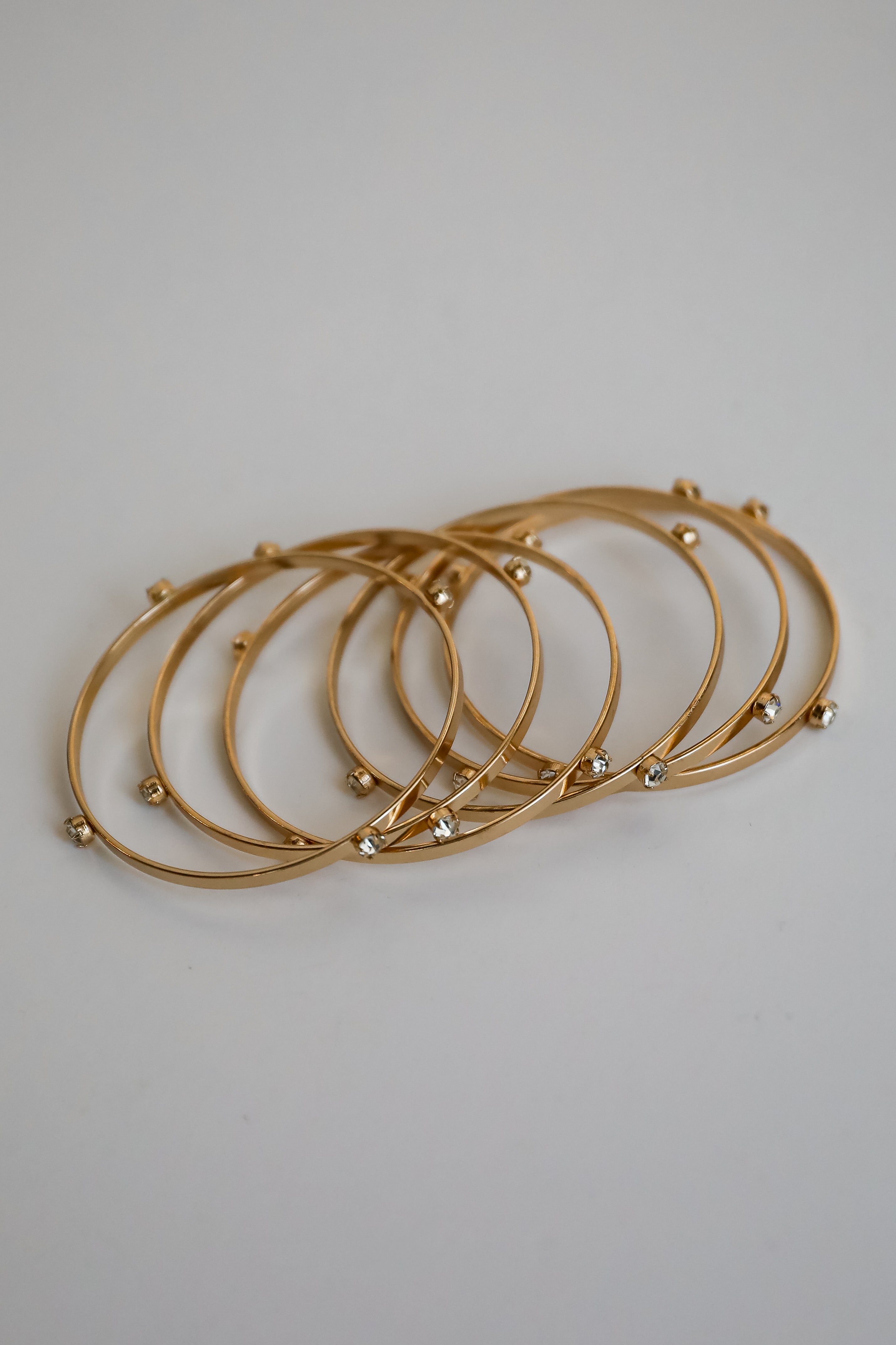 Ashley Gold Rhinestone Bangle Set
