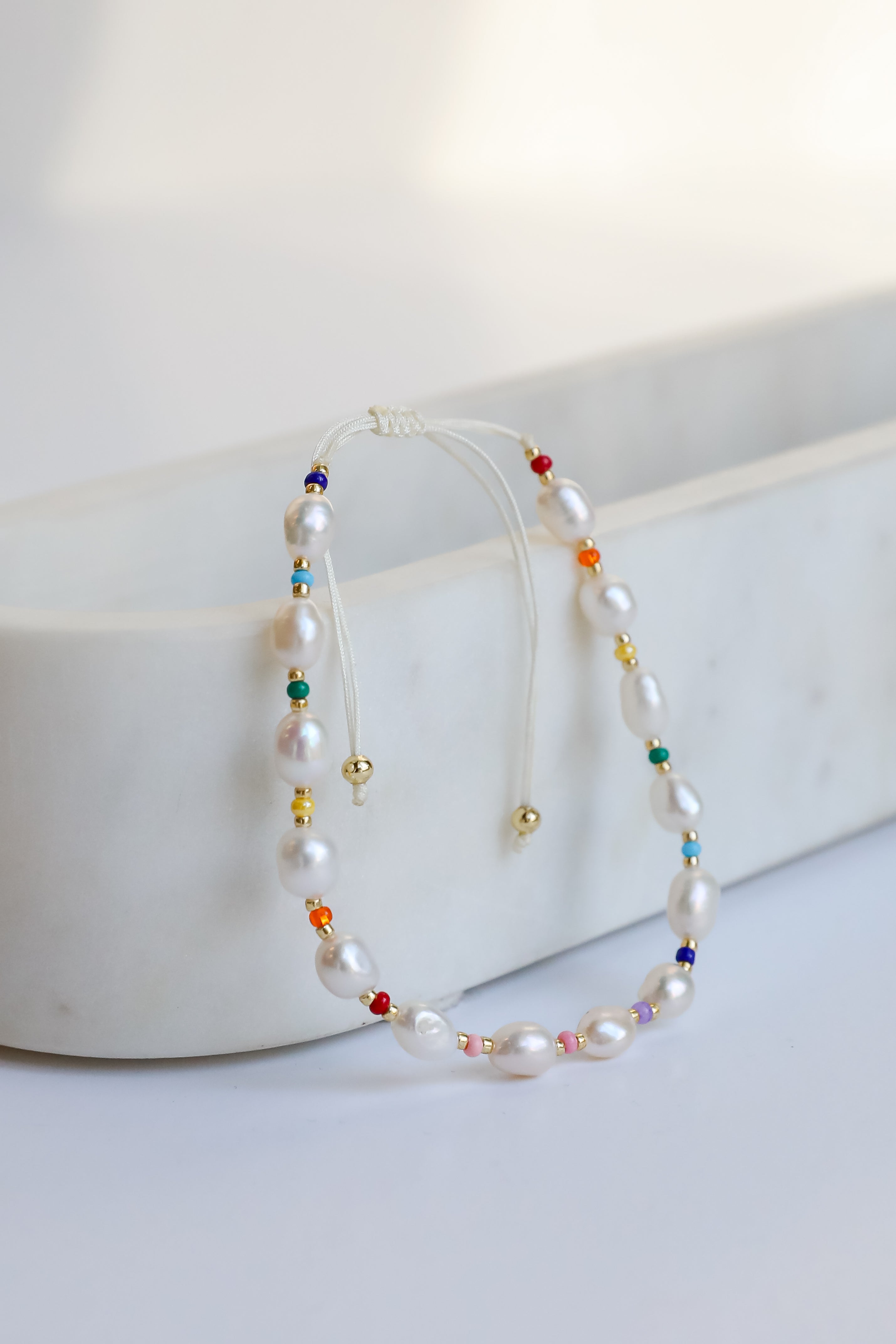 FINAL SALE - Amber White Pearl Bracelet