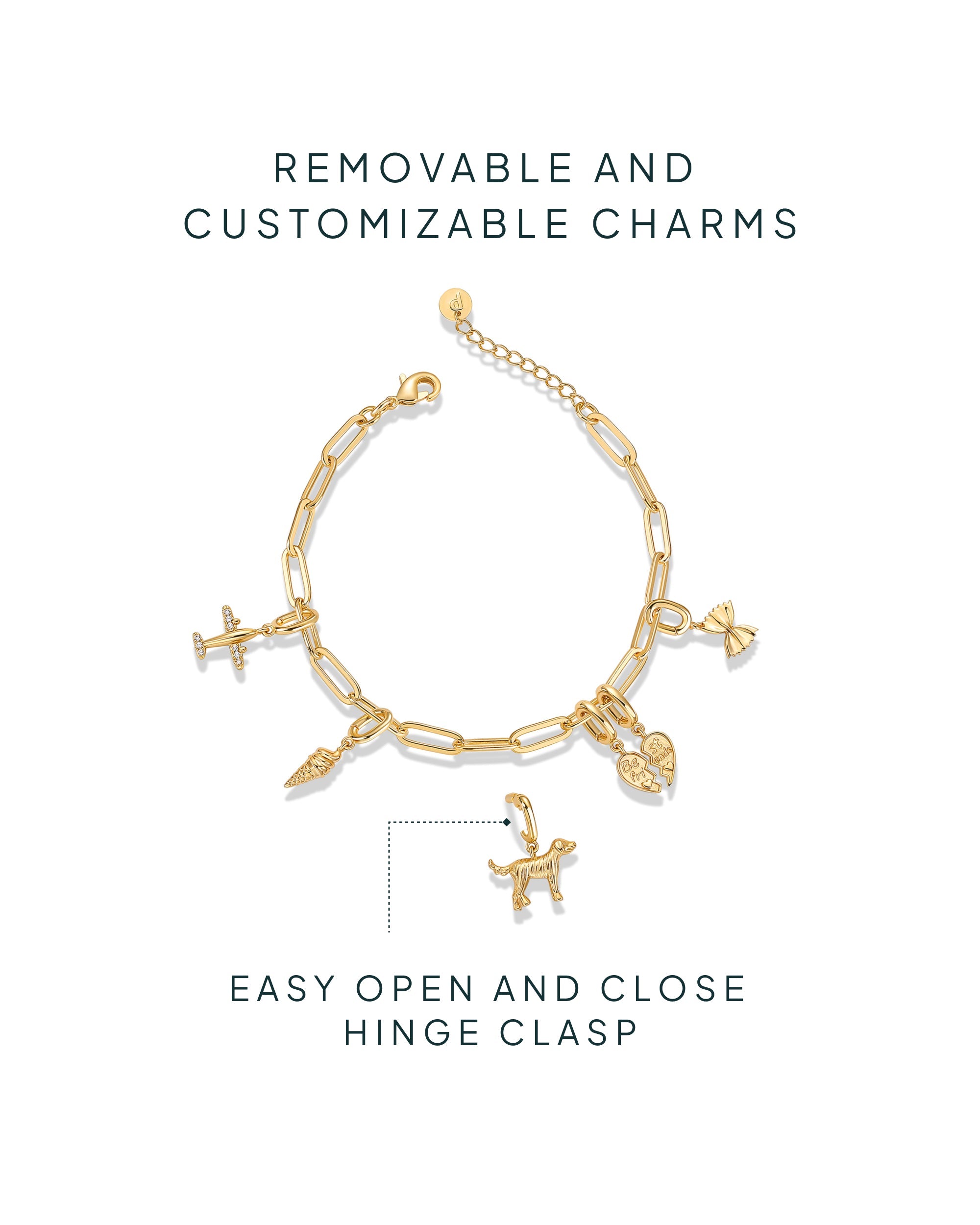 Cherished Connections Charm Paperclip Bracelet Set