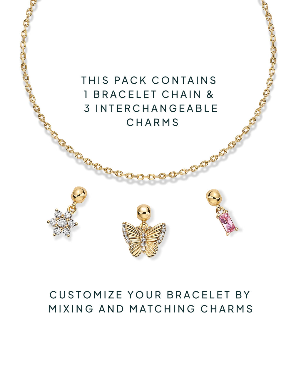 Bloom & Shine Sliding Charm Bracelet Set