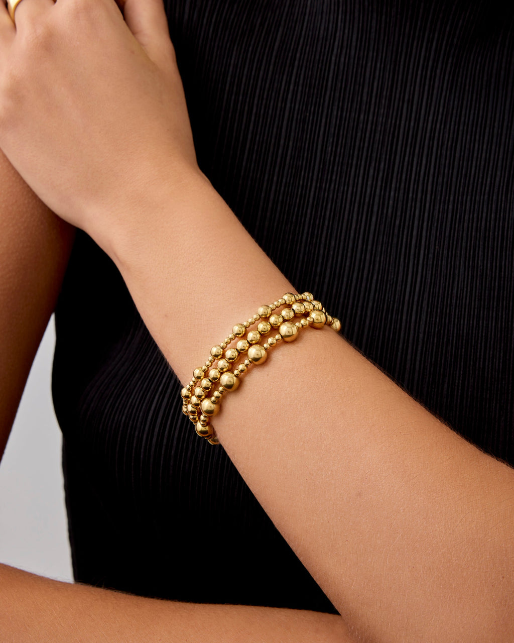 Ball Beaded Bracelet Trio