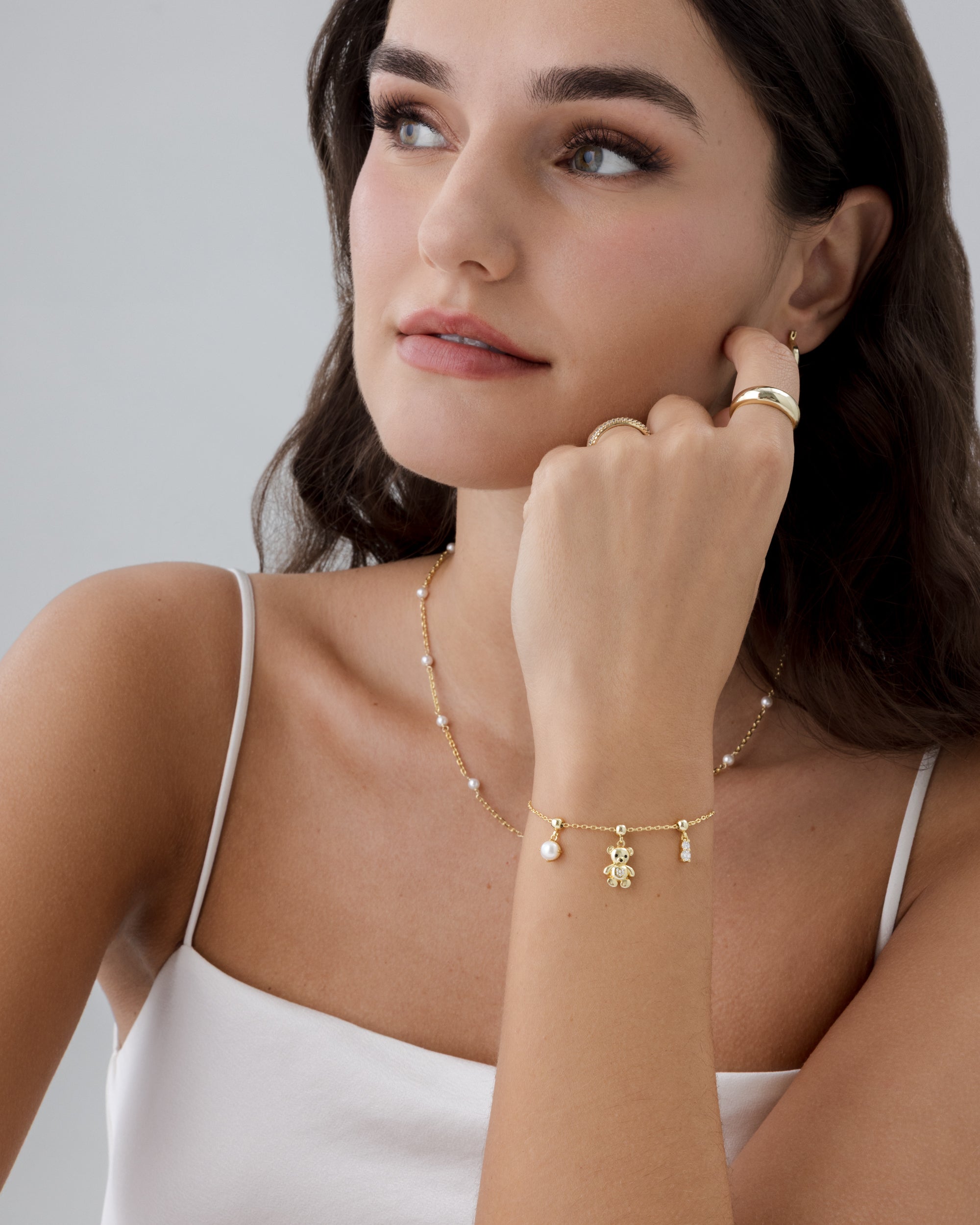 Charm Me Baby â€“ Bear & Pearl Charm Bracelet Set