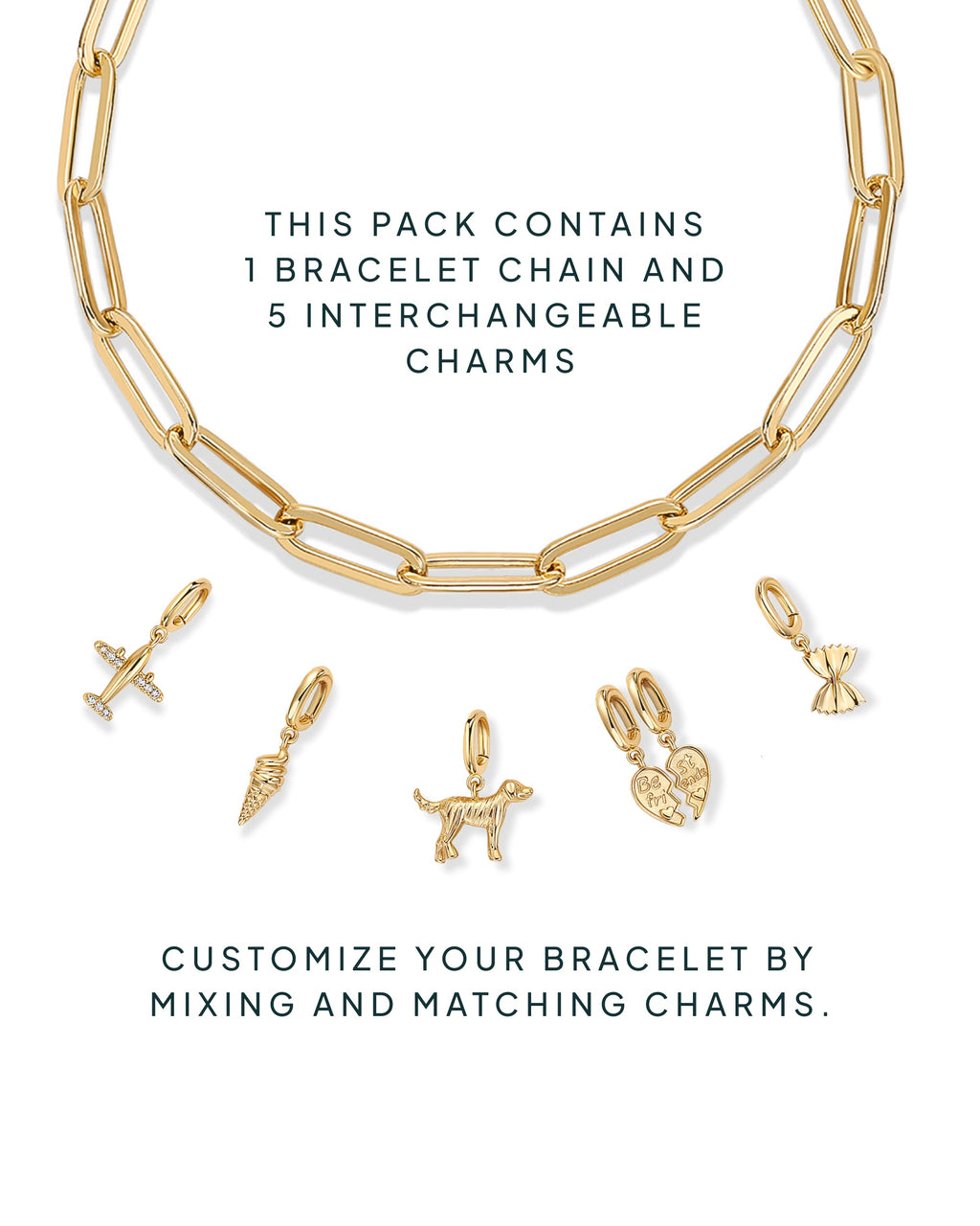 Cherished Connections Charm Paperclip Bracelet Set