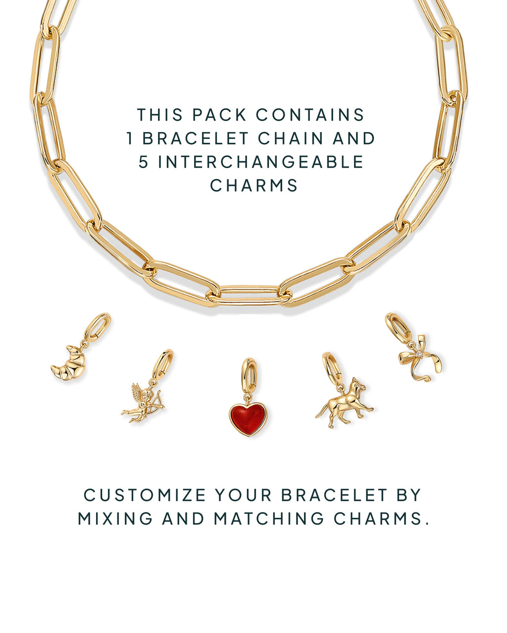 Whimsical Charm Paperclip Bracelet Set