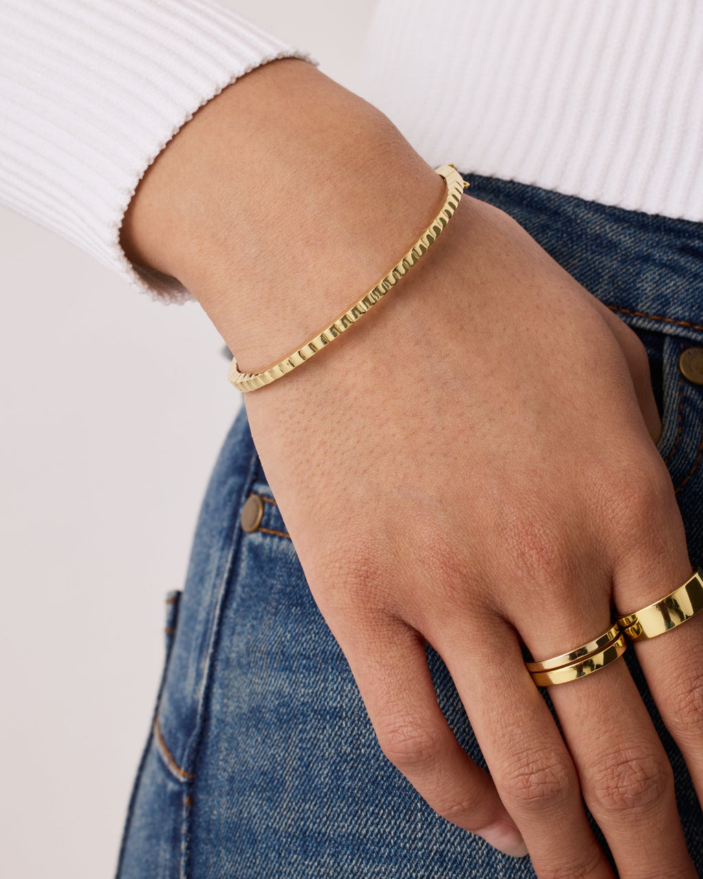 Ribbed Cuff Bangle