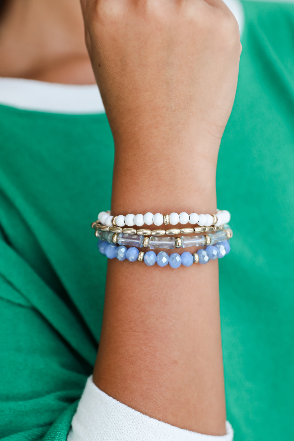 FINAL SALE - Stella Blue Beaded Bracelet Set