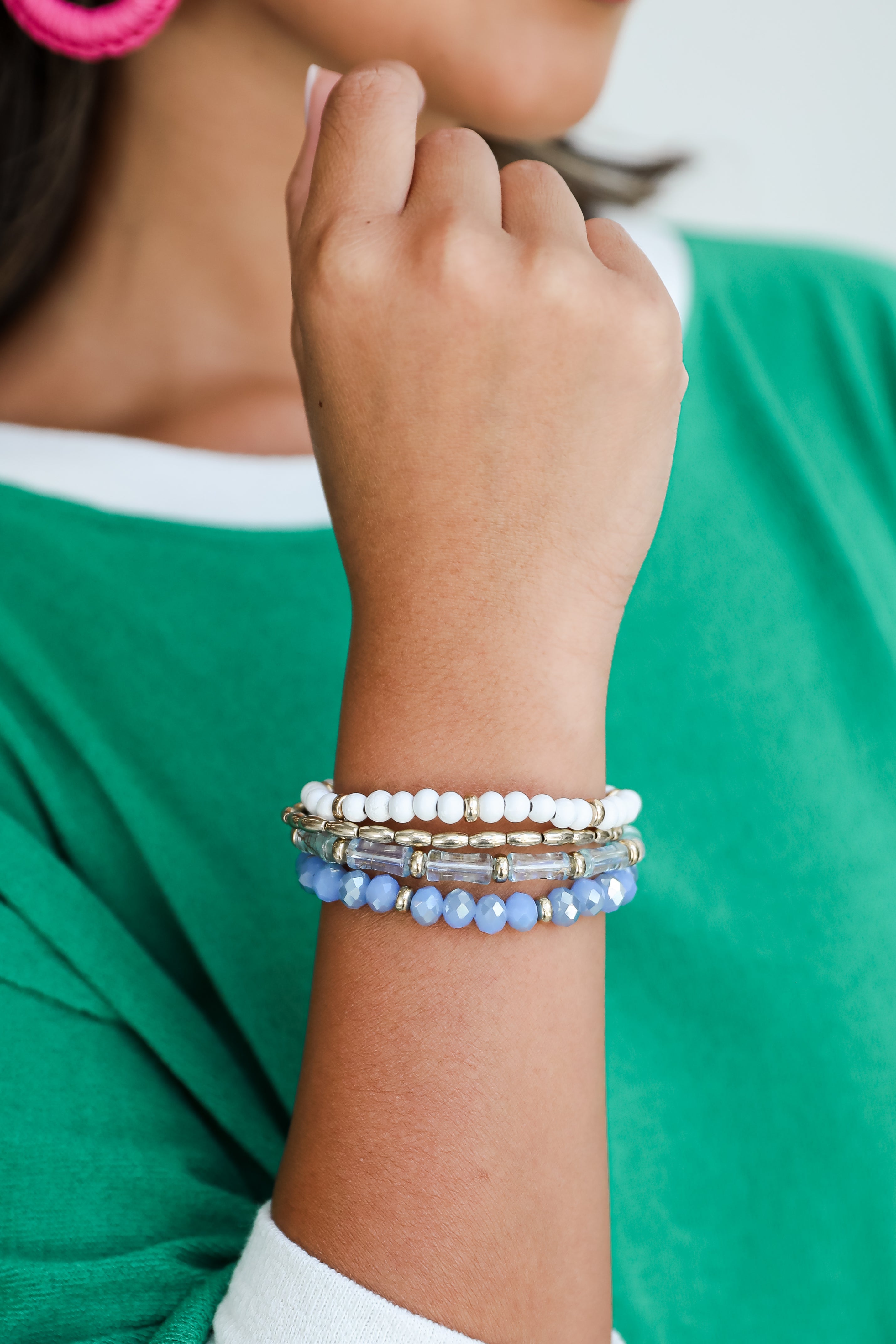 FINAL SALE - Stella Blue Beaded Bracelet Set