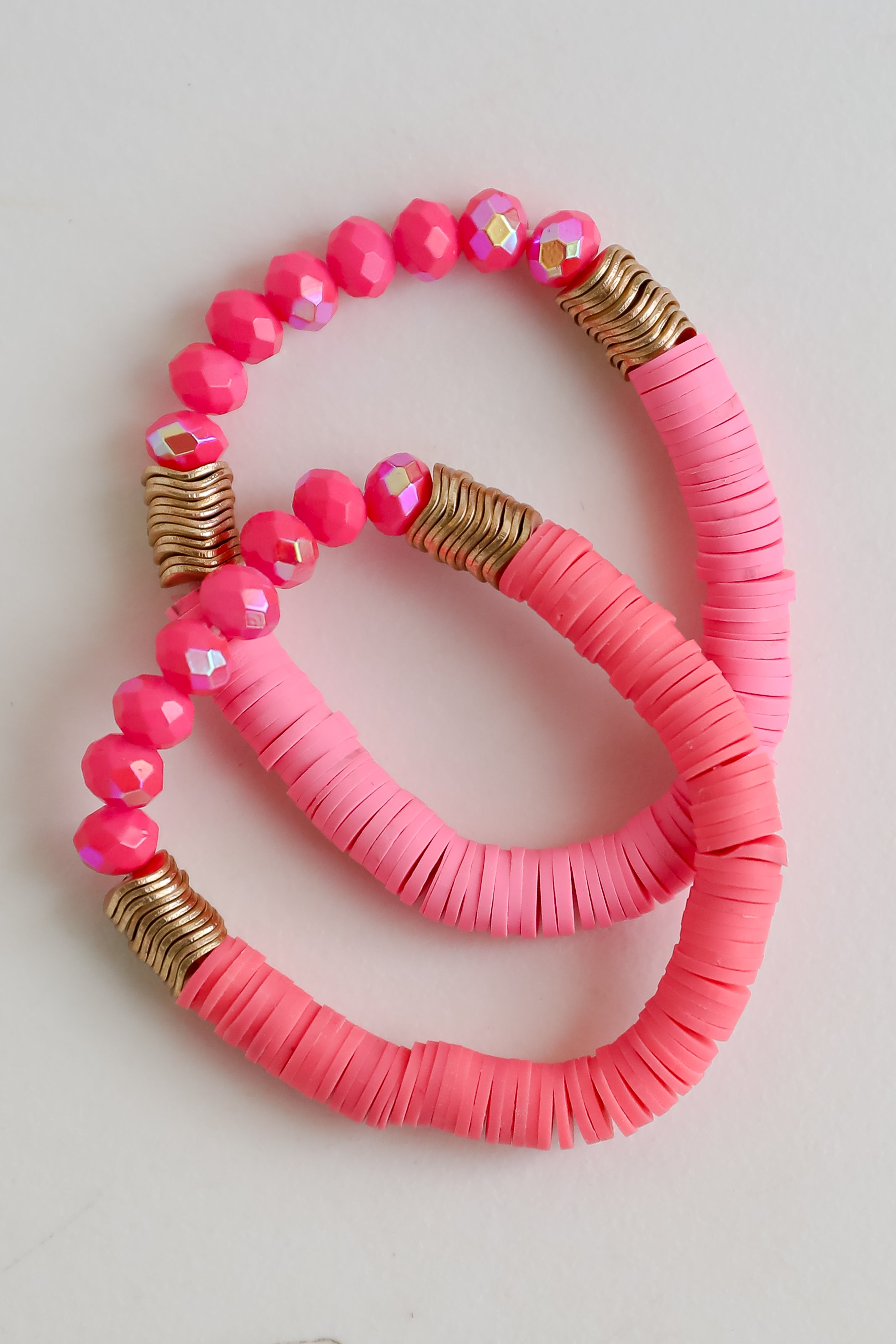 FINAL SALE - Zoey Hot Pink Beaded Bracelet Set