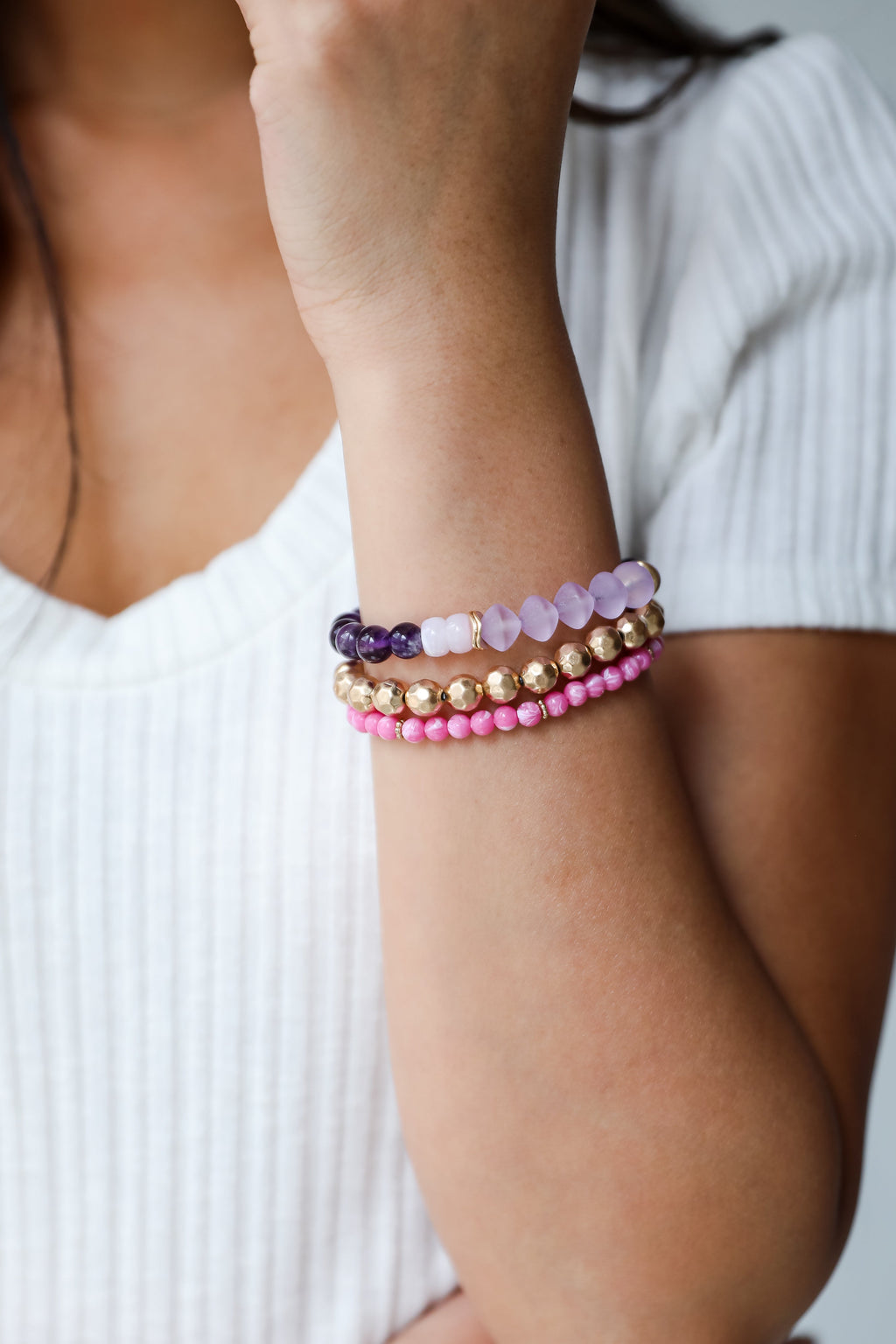 FINAL SALE - Eloise Purple Beaded Bracelet Set