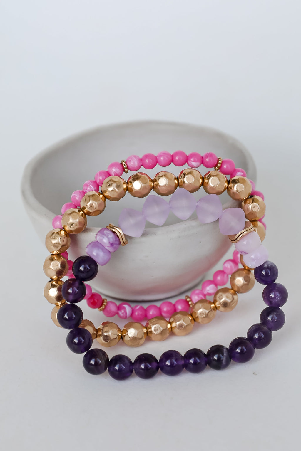 FINAL SALE - Eloise Purple Beaded Bracelet Set