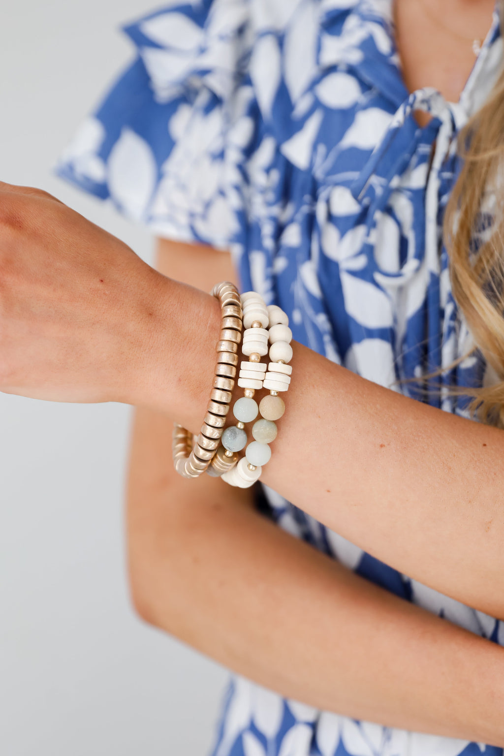 FINAL SALE - Cora Mint Beaded Bracelet Set