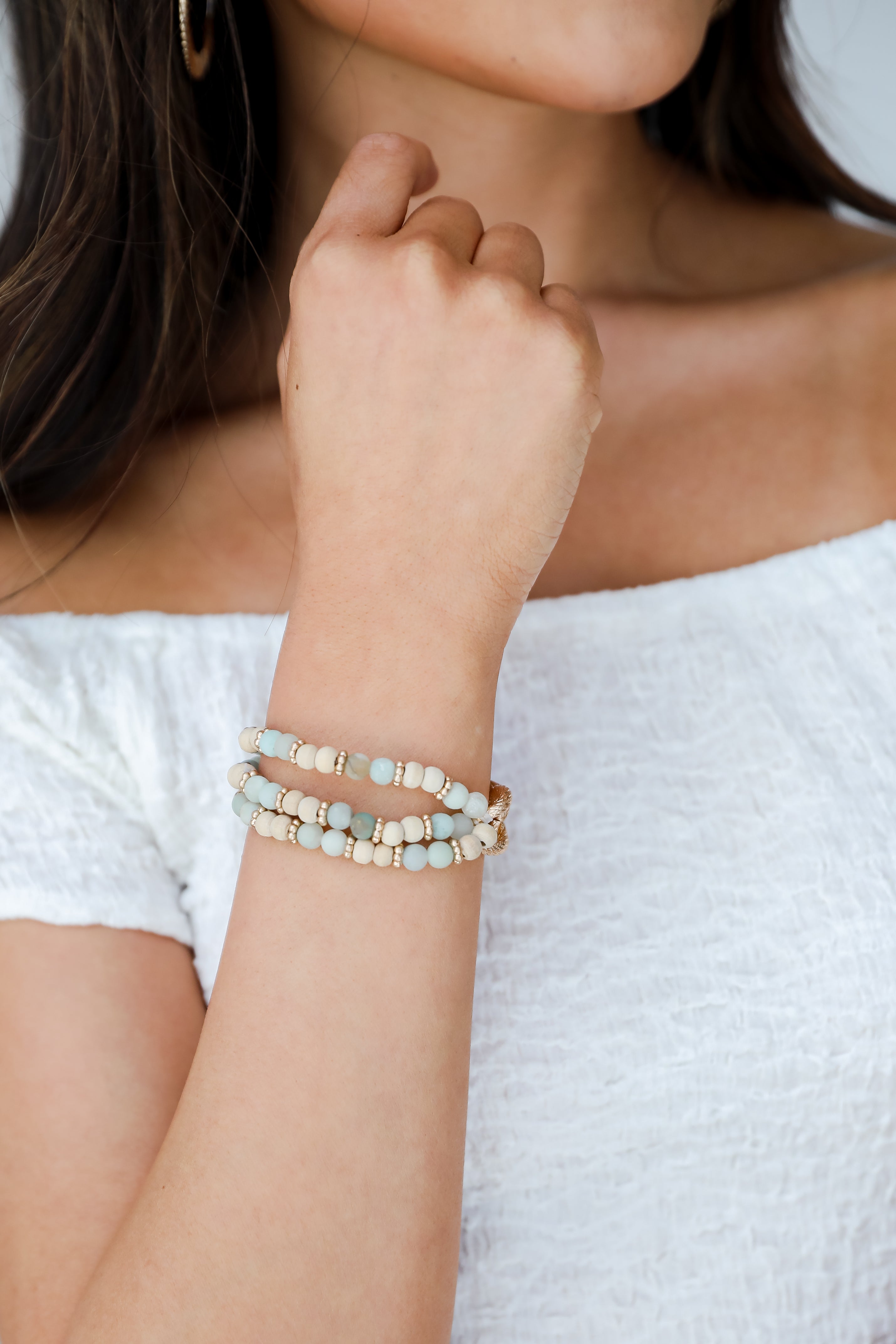 FINAL SALE - Sloane Mint Beaded Bracelet Set