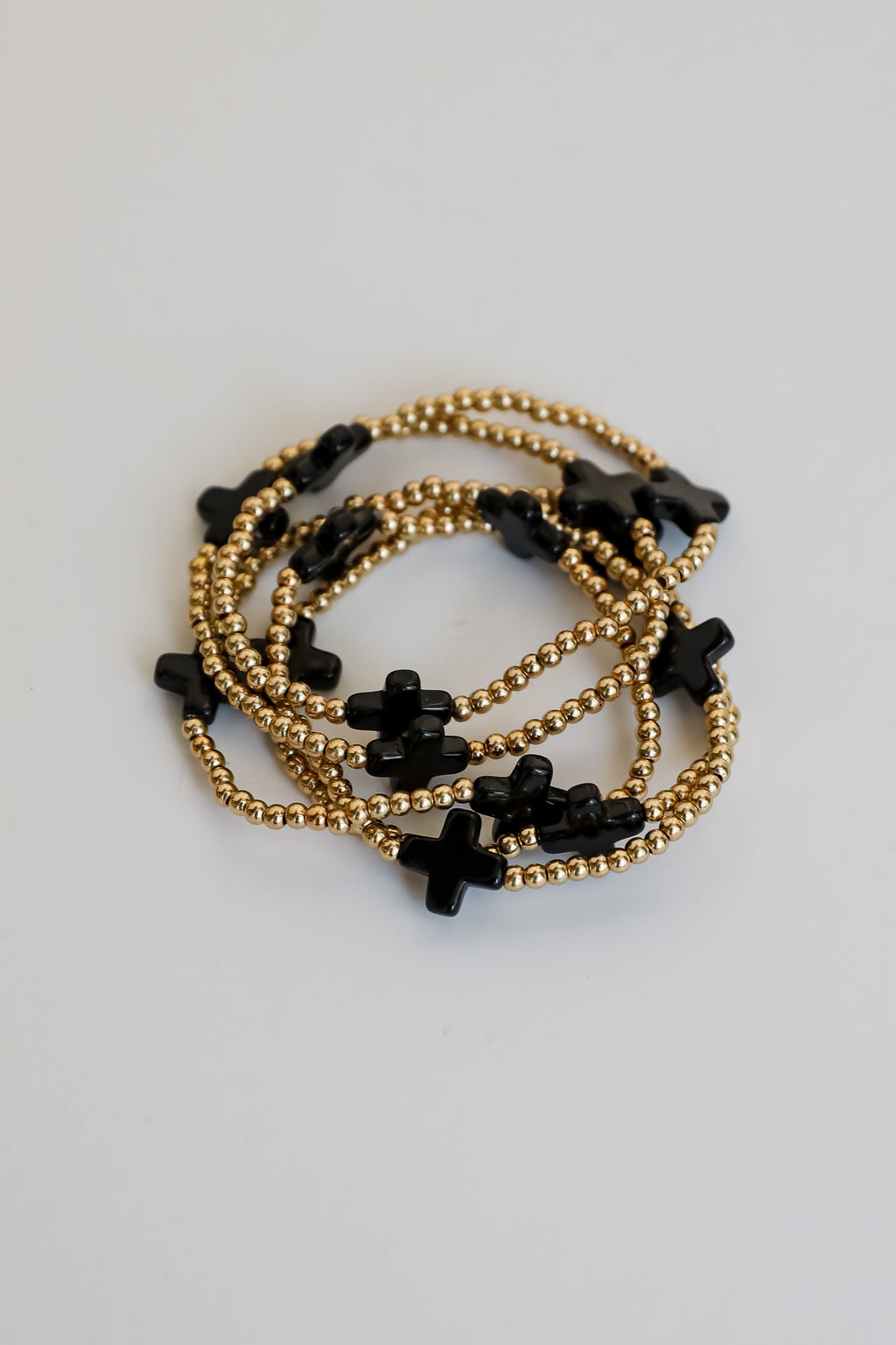 Alanna Black Beaded Bracelet Set