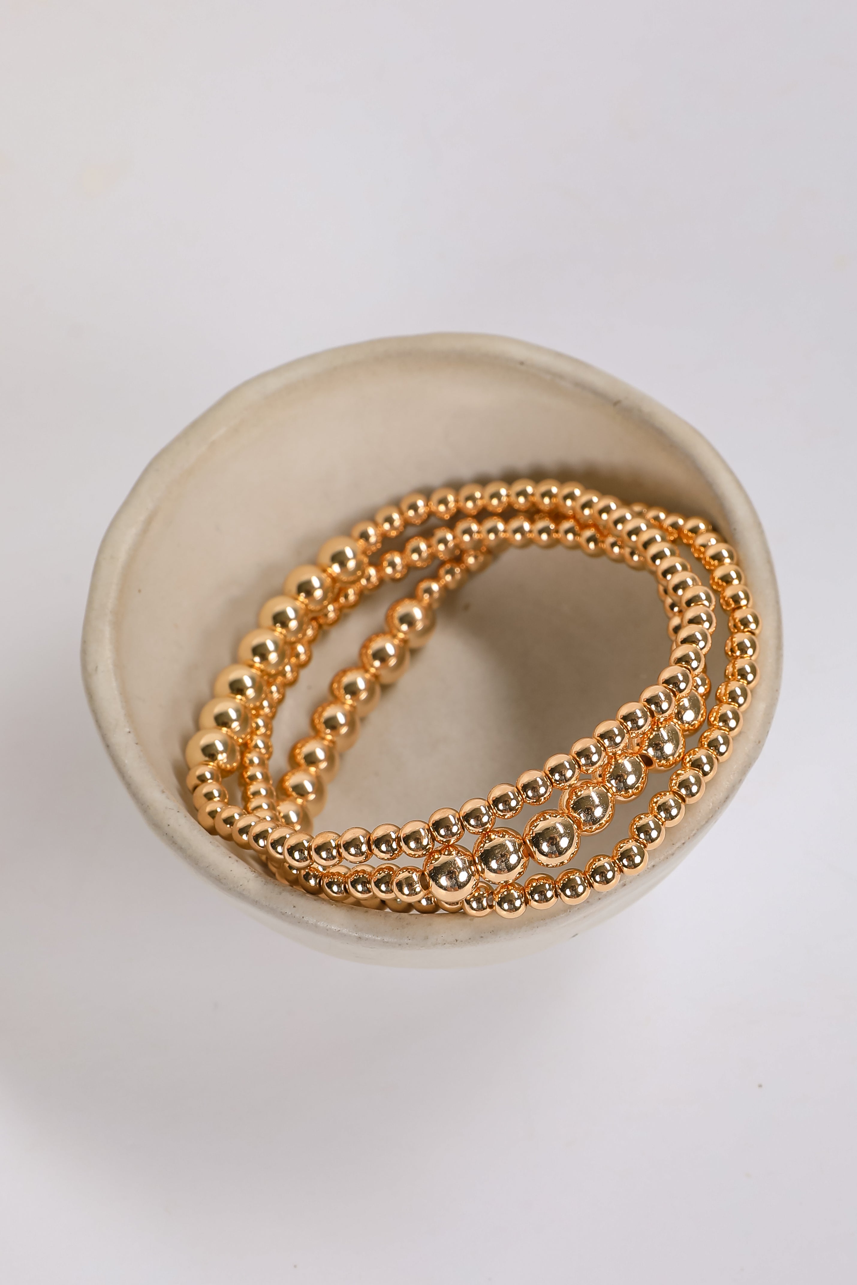 Eleanor Gold Beaded Bracelet Set