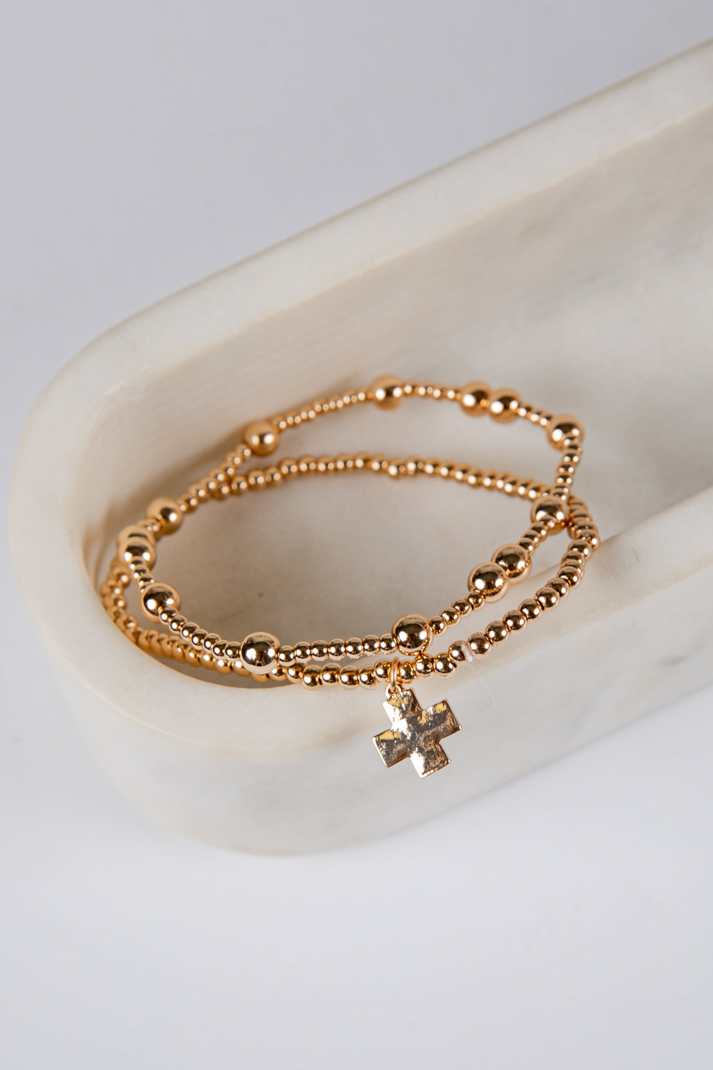 Eva Gold Beaded Bracelet Set