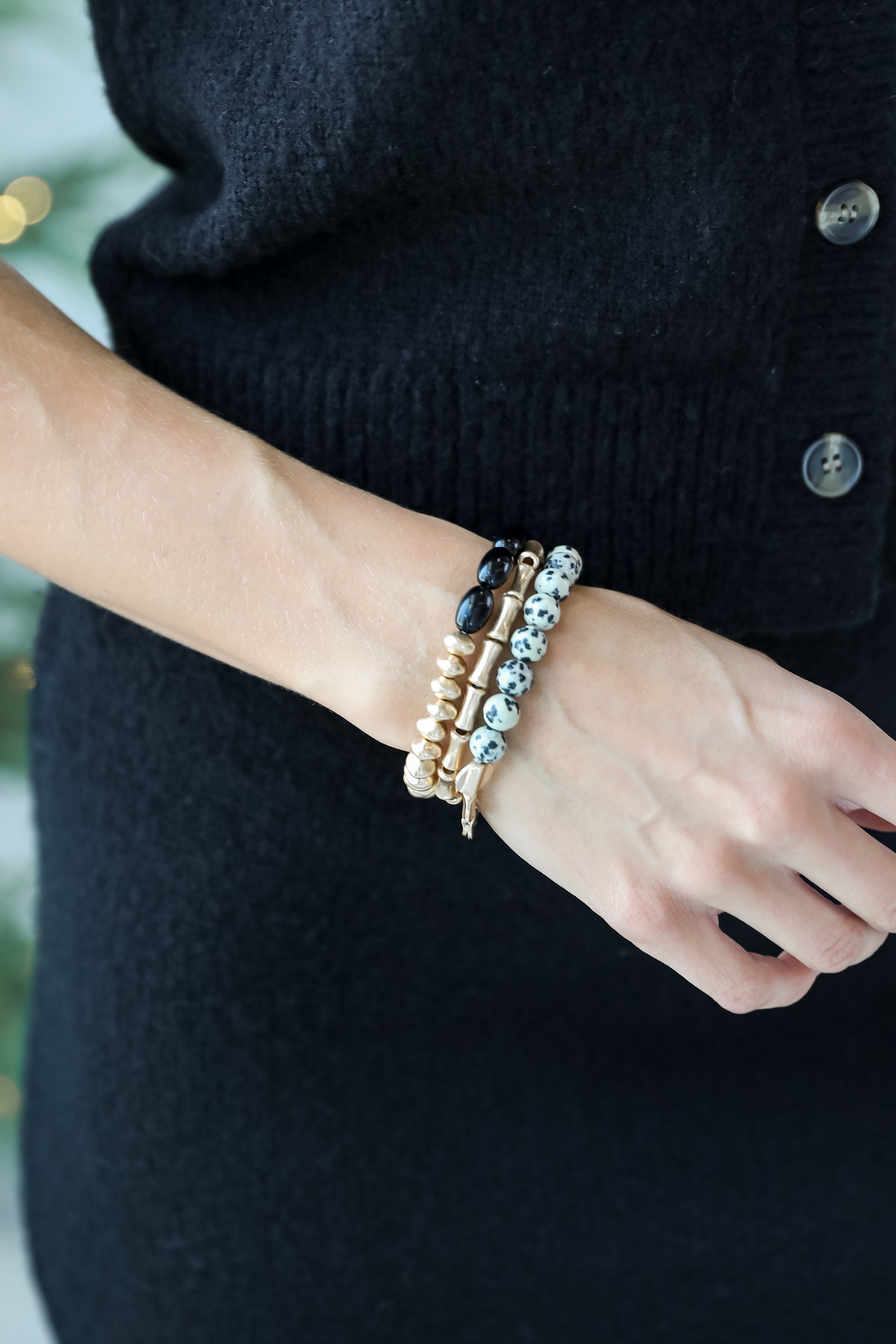 FINAL SALE - Reagan Gold Beaded Bracelet Set