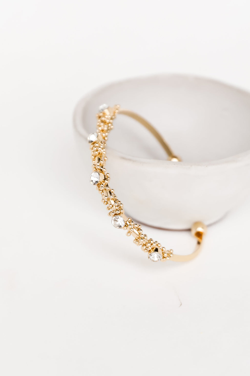 FINAL SALE - Emma Gold Rhinestone Cuff Bracelet