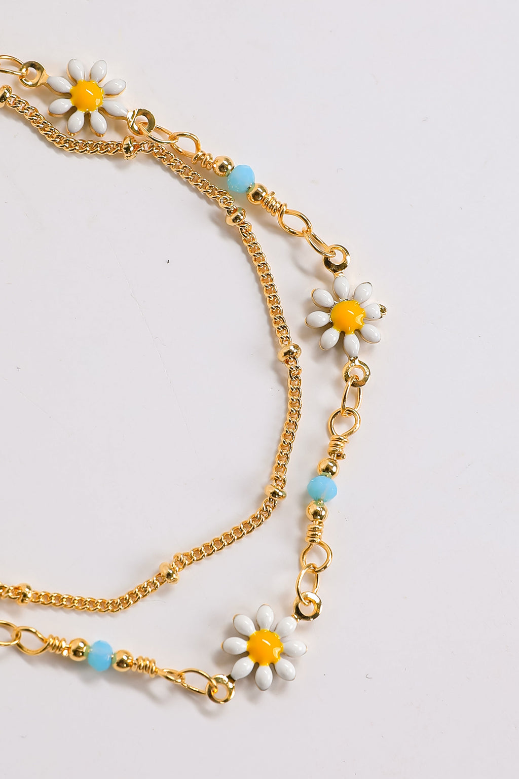 Harper Gold Flower Layered Chain Bracelet