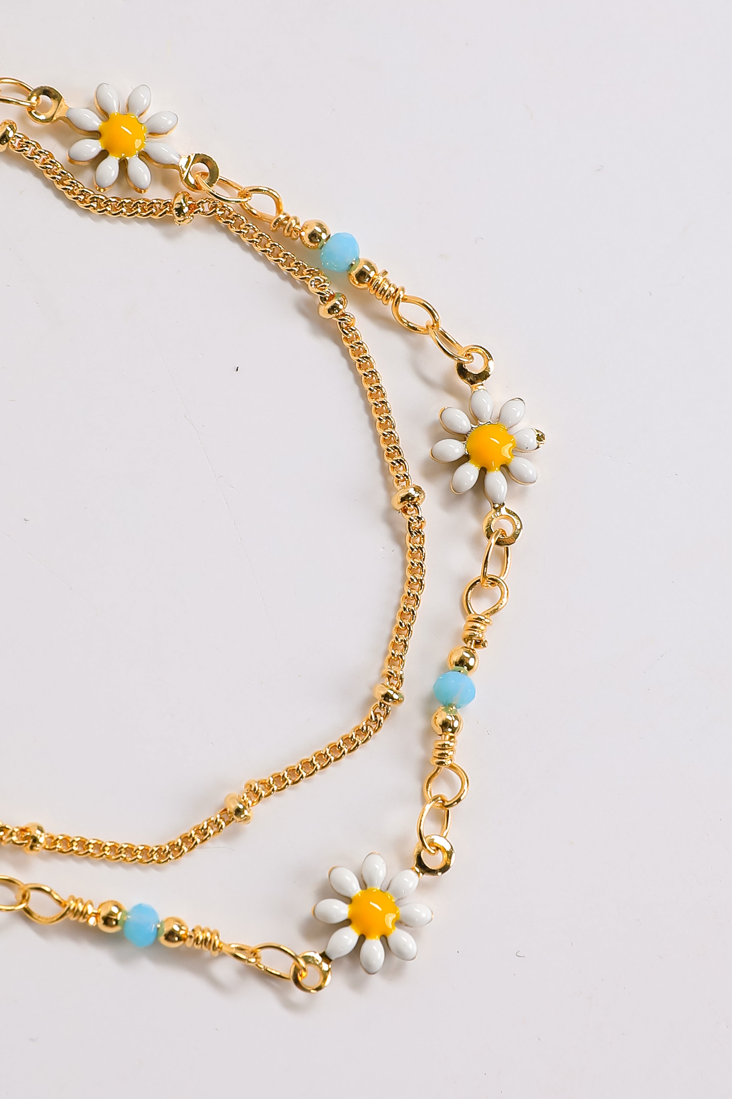 Harper Gold Flower Layered Chain Bracelet