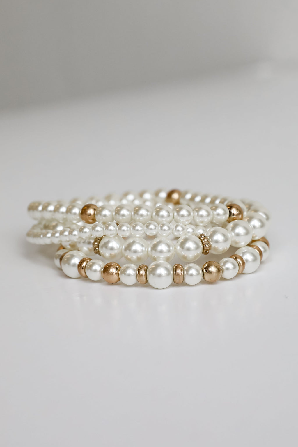 Aurora Gold Pearl Bracelet Set