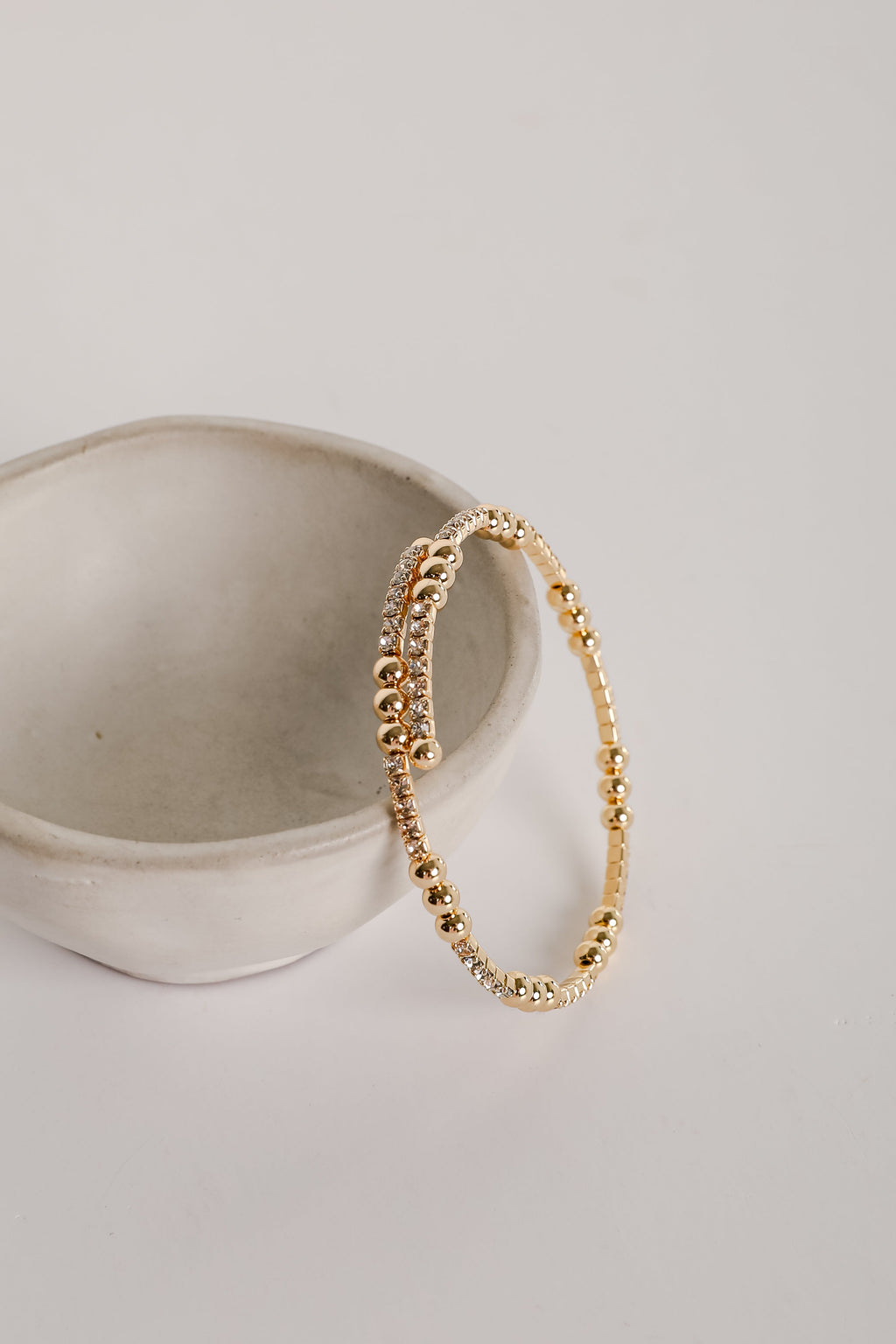 Joanna Gold Beaded Rhinestone Cuff Bracelet