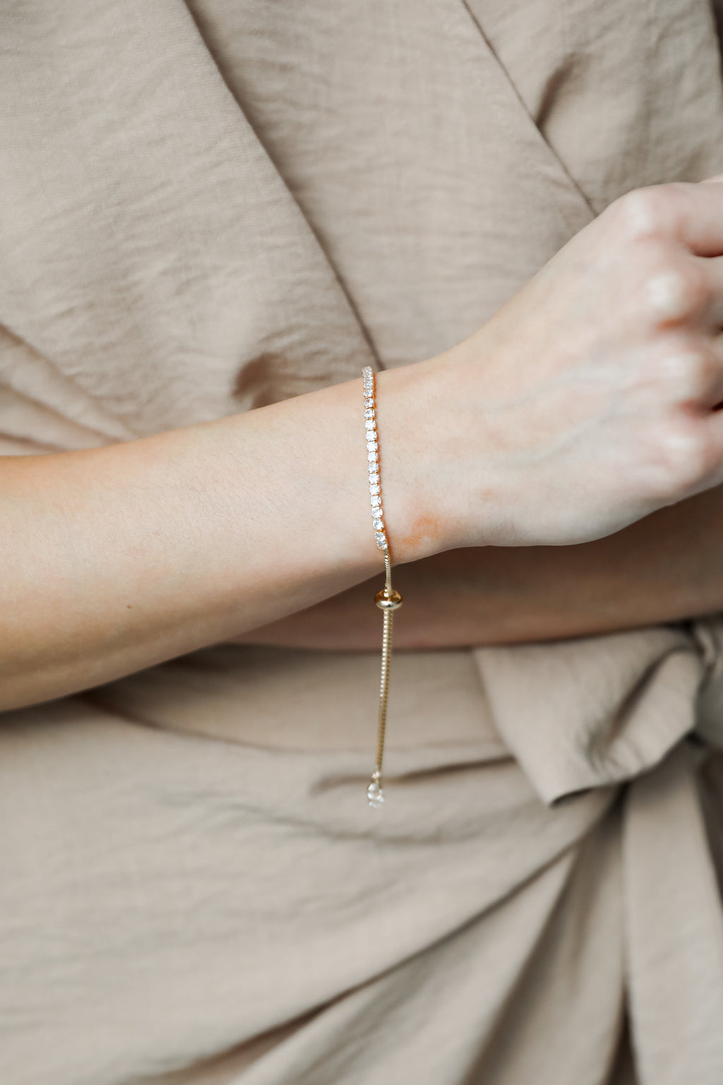 FINAL SALE - Lindsey Gold Rhinestone Bracelet