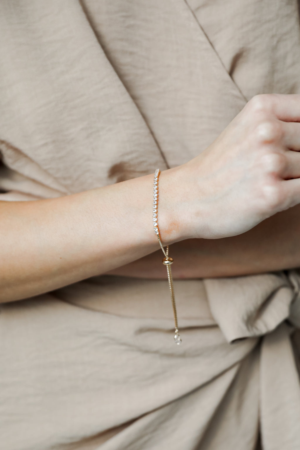 FINAL SALE - Lindsey Gold Rhinestone Bracelet