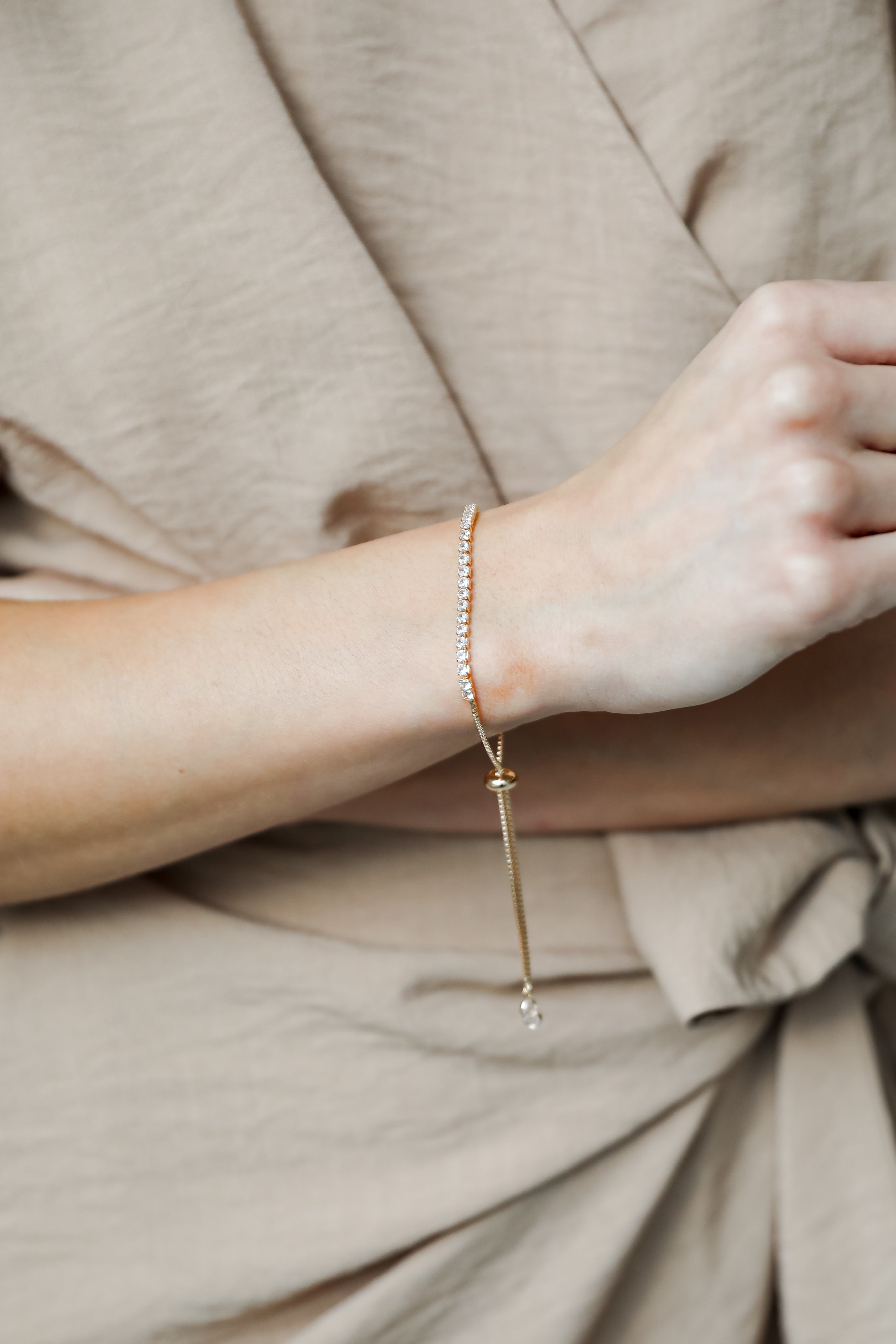 FINAL SALE - Lindsey Gold Rhinestone Bracelet