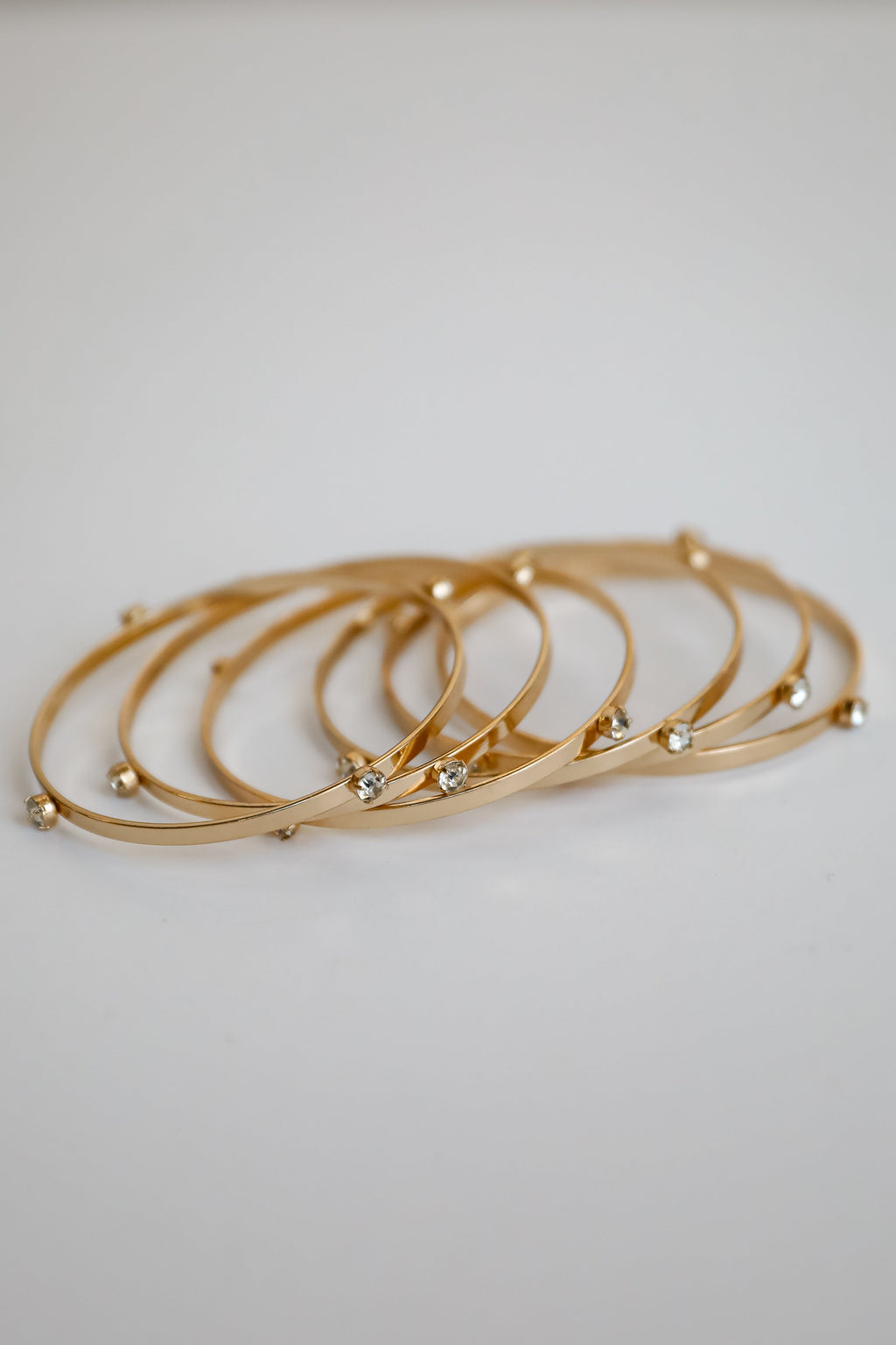 Ashley Gold Rhinestone Bangle Set