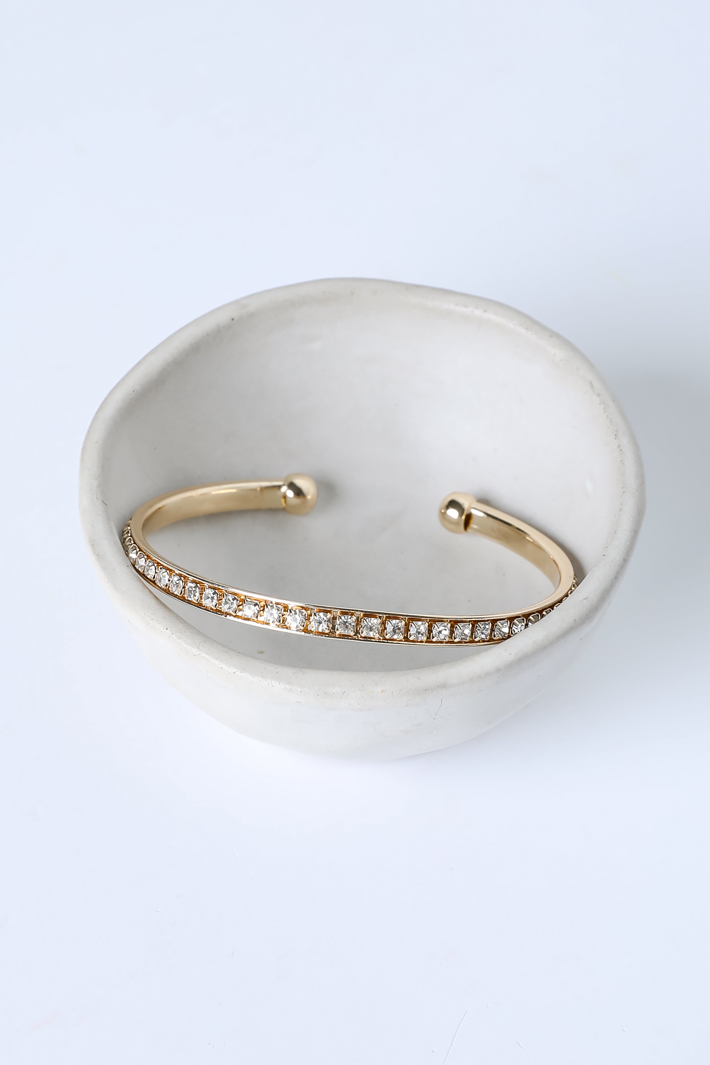 Lizzie Gold Rhinestone Cuff Bracelet