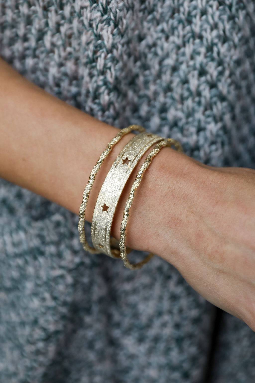 FINAL SALE - Cecelia Gold Star Bangle Set