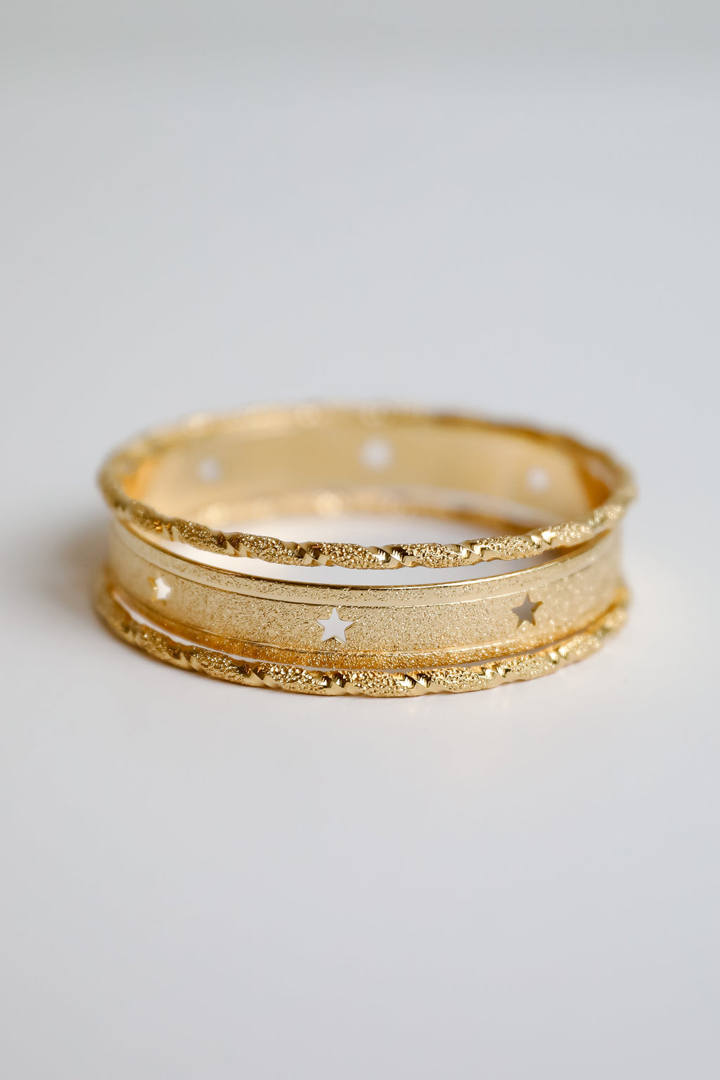 FINAL SALE - Cecelia Gold Star Bangle Set