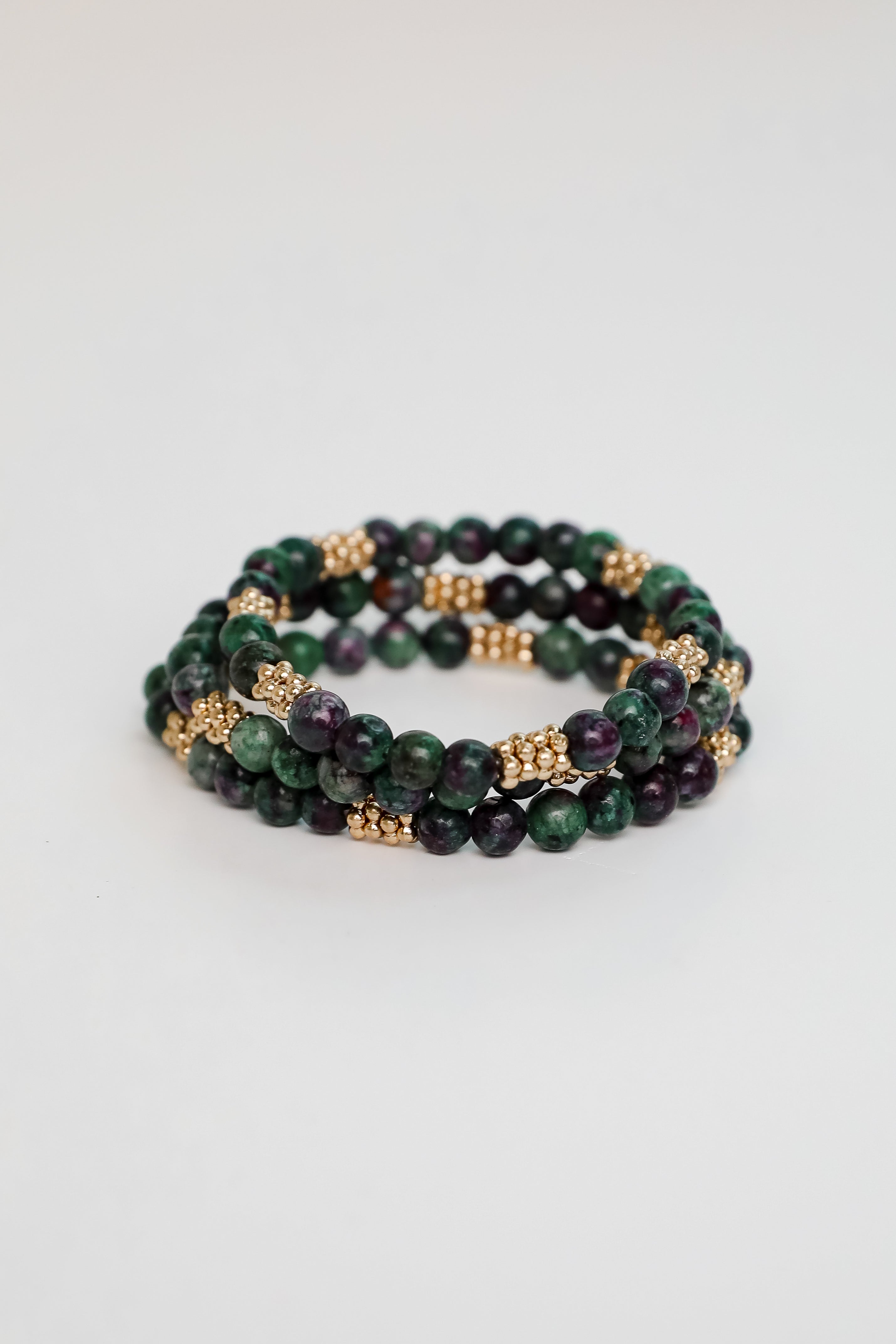FINAL SALE - Samantha Green Beaded Bracelet Set