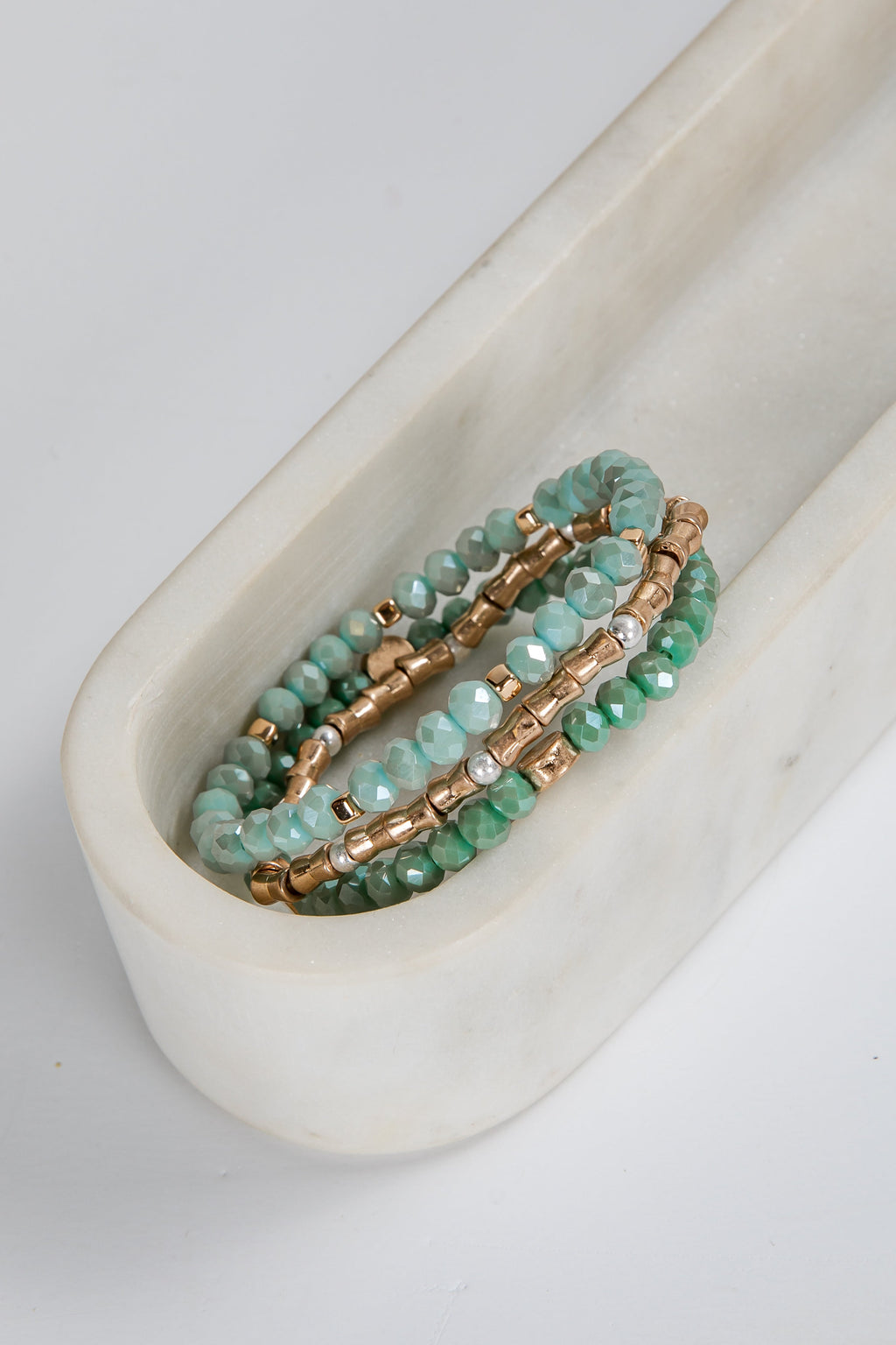 Kiara Mint Beaded Bracelet Set