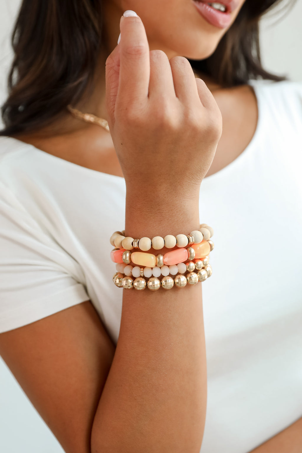 FINAL SALE - Ellie Orange Beaded Bracelet Set