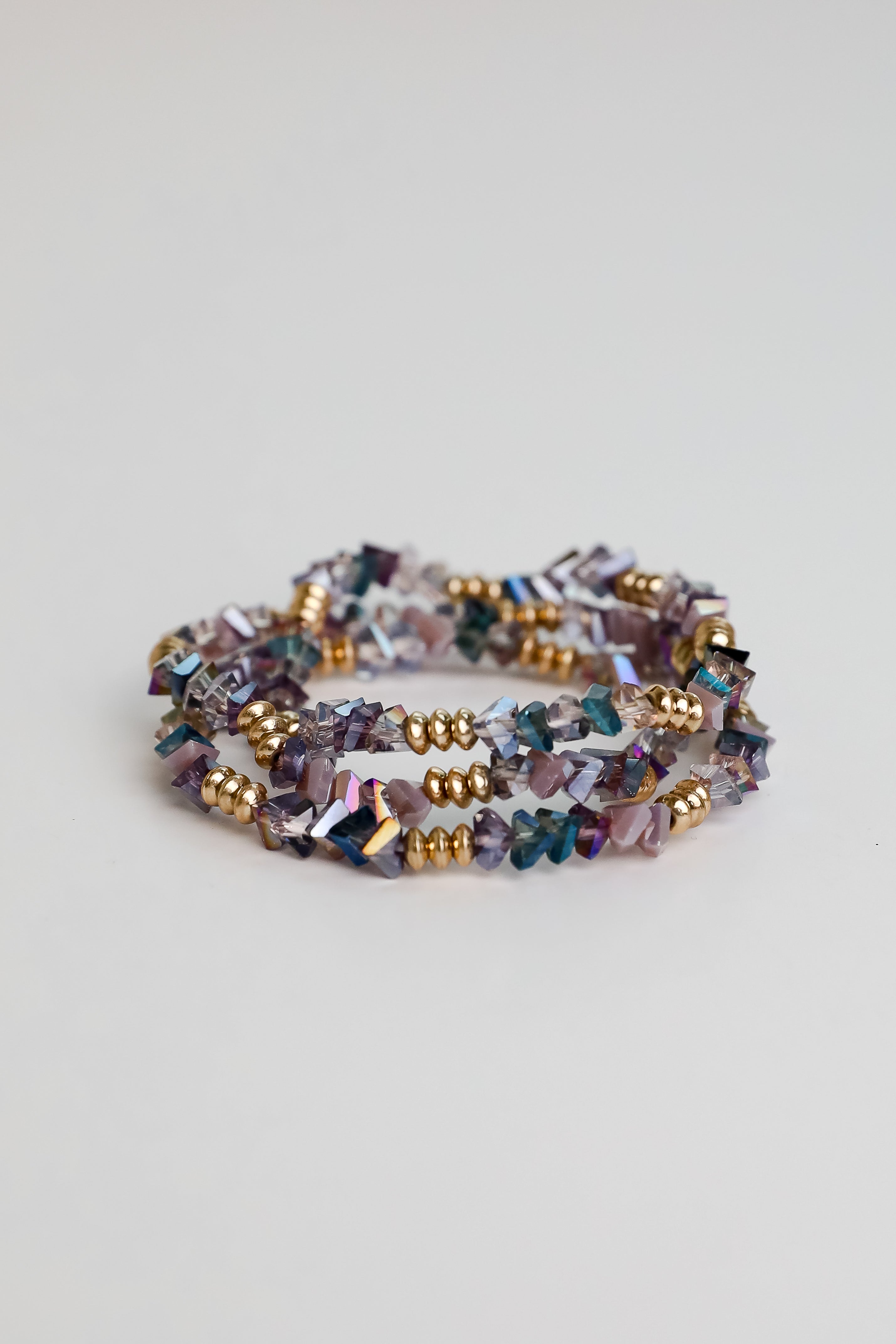 FINAL SALE - Allison Purple Beaded Bracelet Set