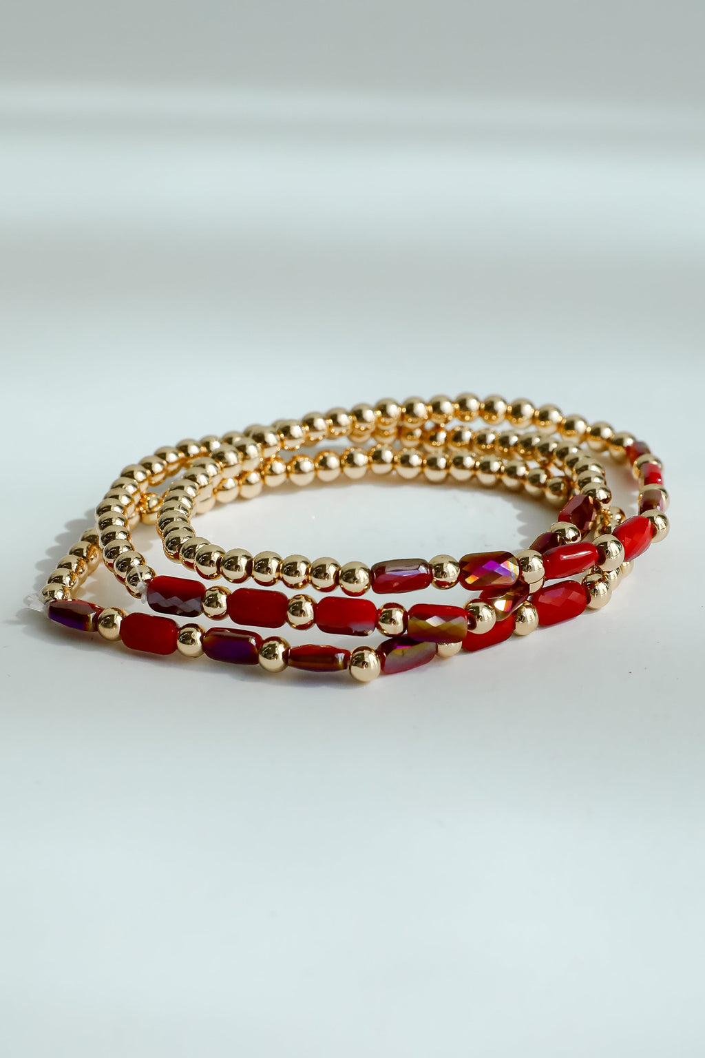 FINAL SALE - Reagan Red Beaded Bracelet Set