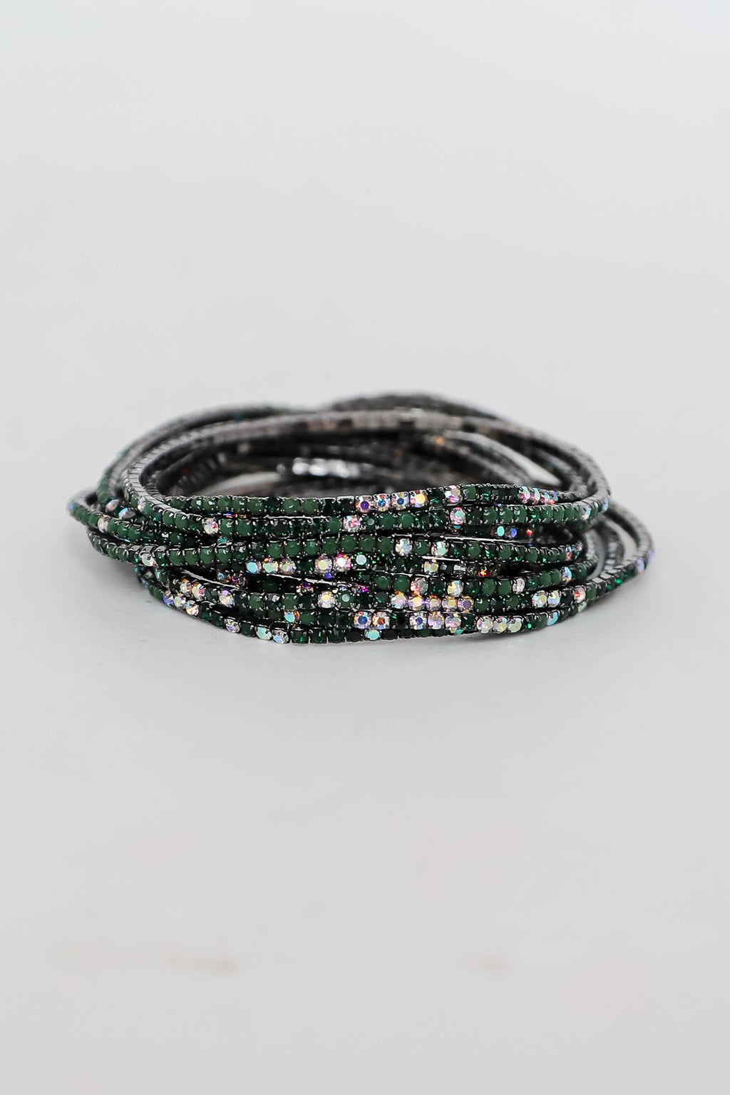 FINAL SALE - Jodie Hunter Green Rhinestone Bracelet Set