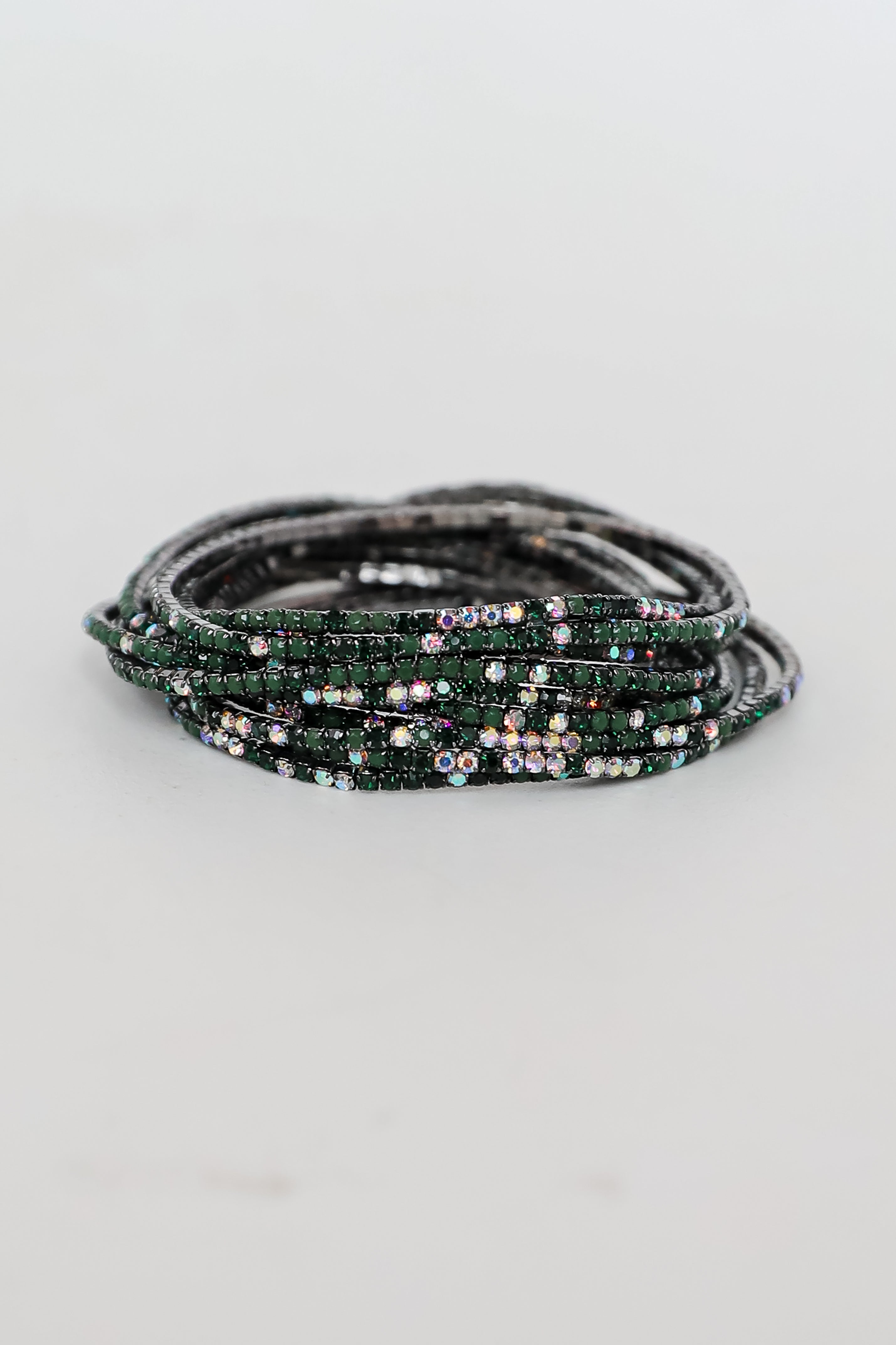 FINAL SALE - Jodie Hunter Green Rhinestone Bracelet Set