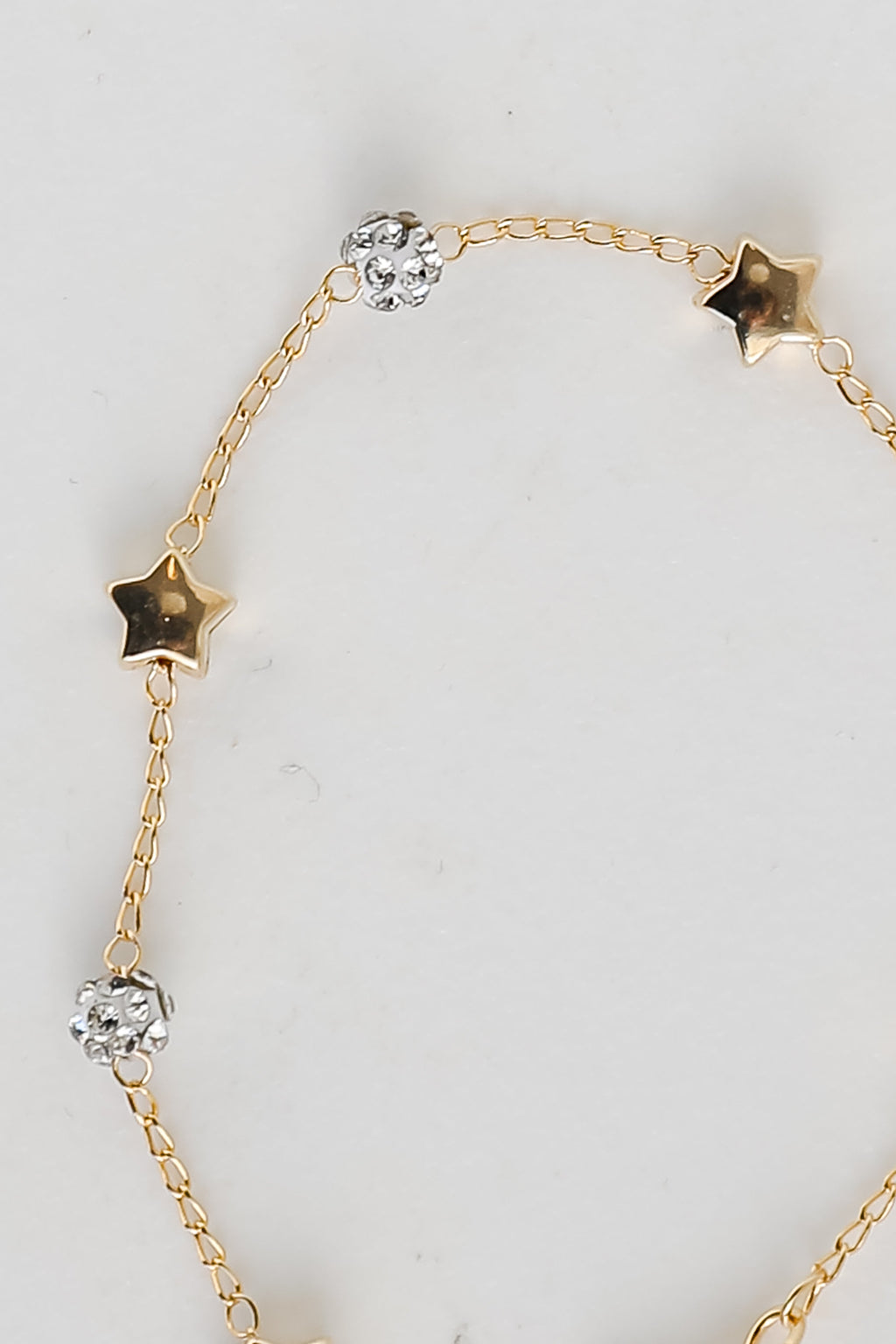 FINAL SALE - Rosie Gold Star + Rhinestone Charm Bracelet