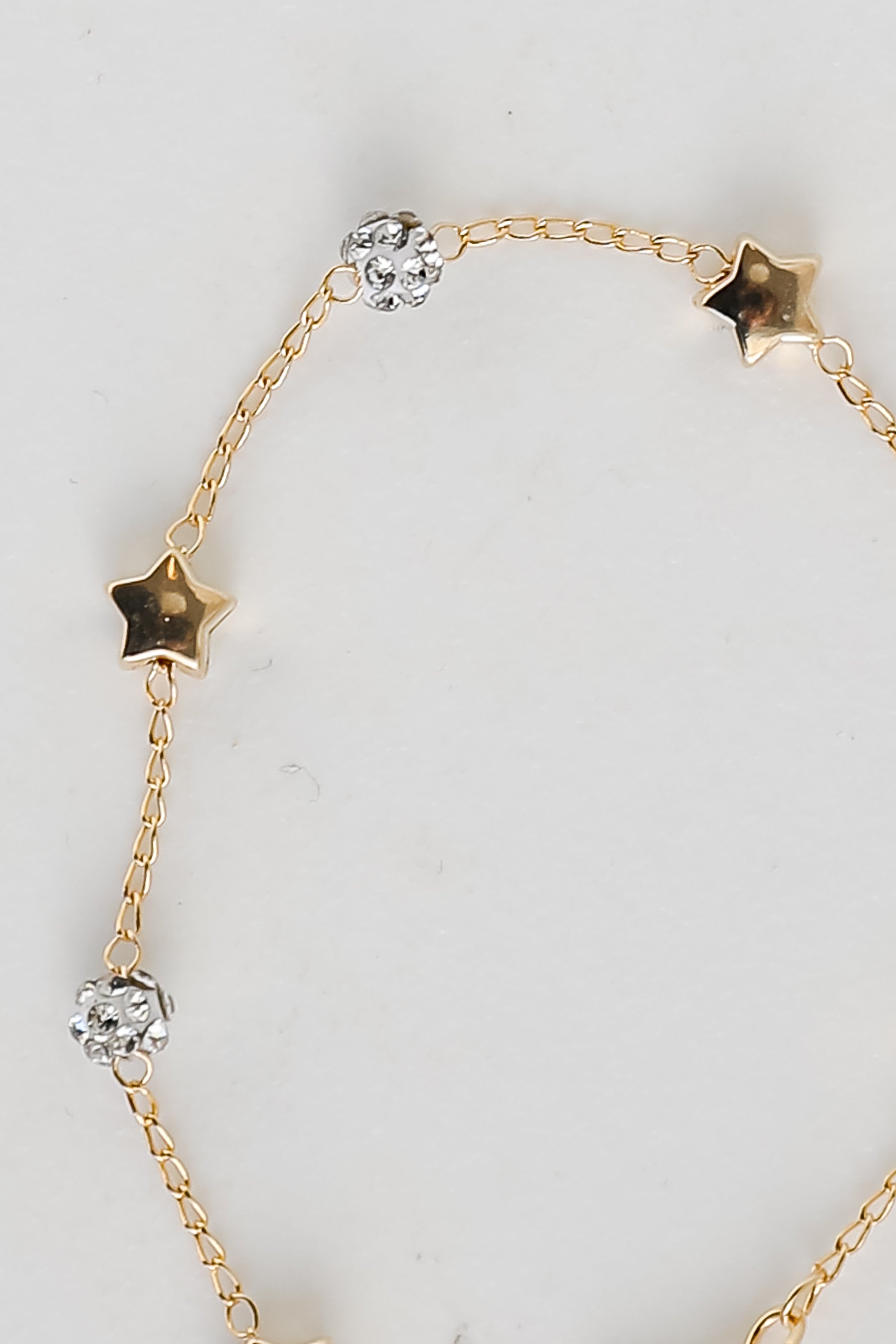 FINAL SALE - Rosie Gold Star + Rhinestone Charm Bracelet