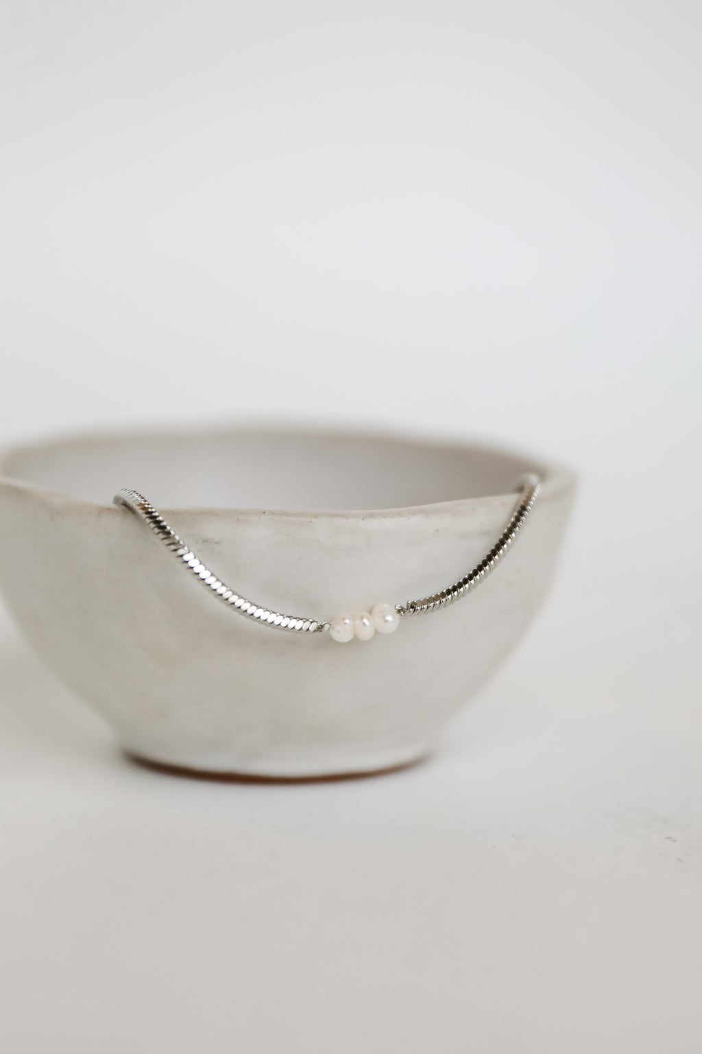 FINAL SALE - Ellie Silver Pearl Charm Bracelet