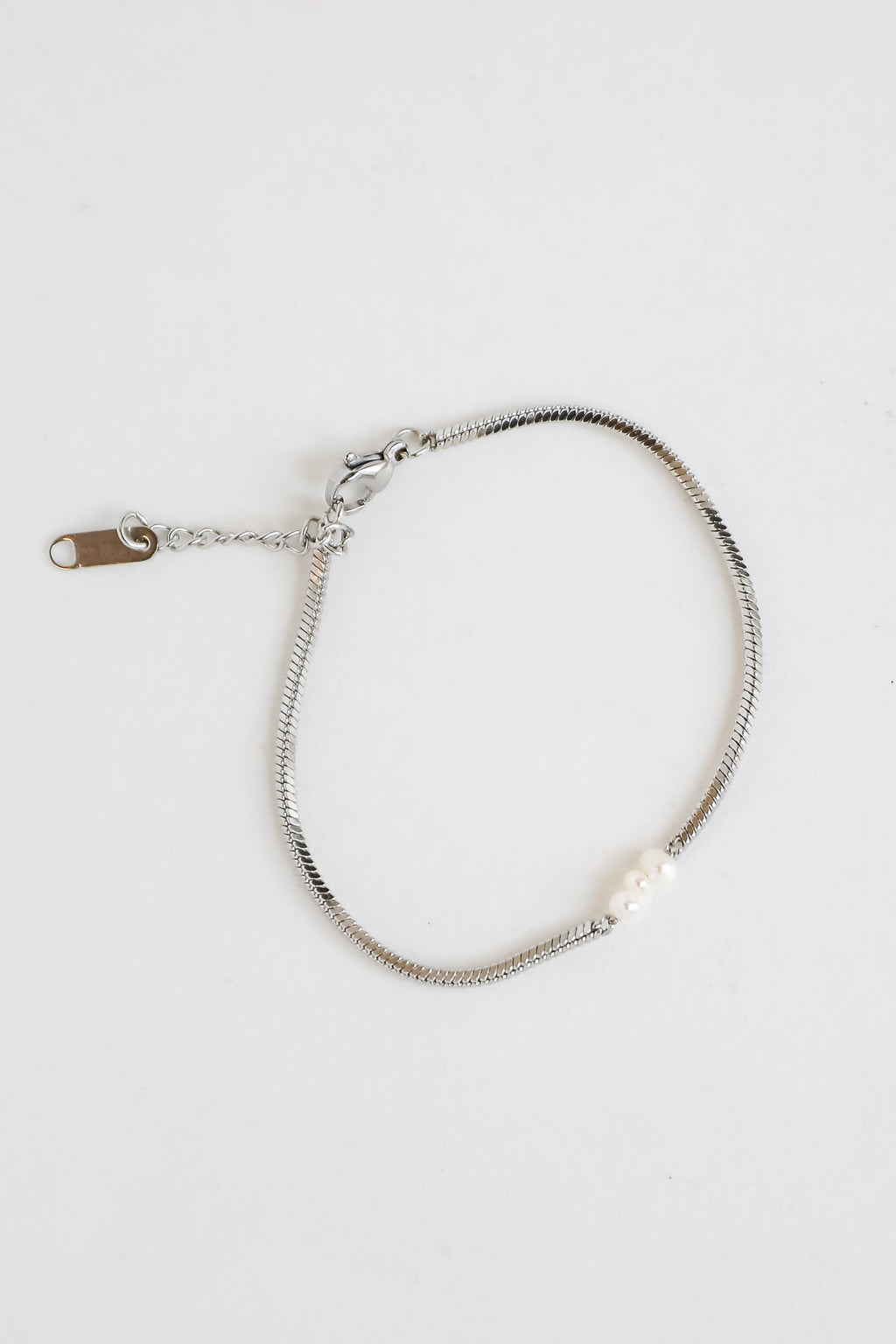 FINAL SALE - Ellie Silver Pearl Charm Bracelet